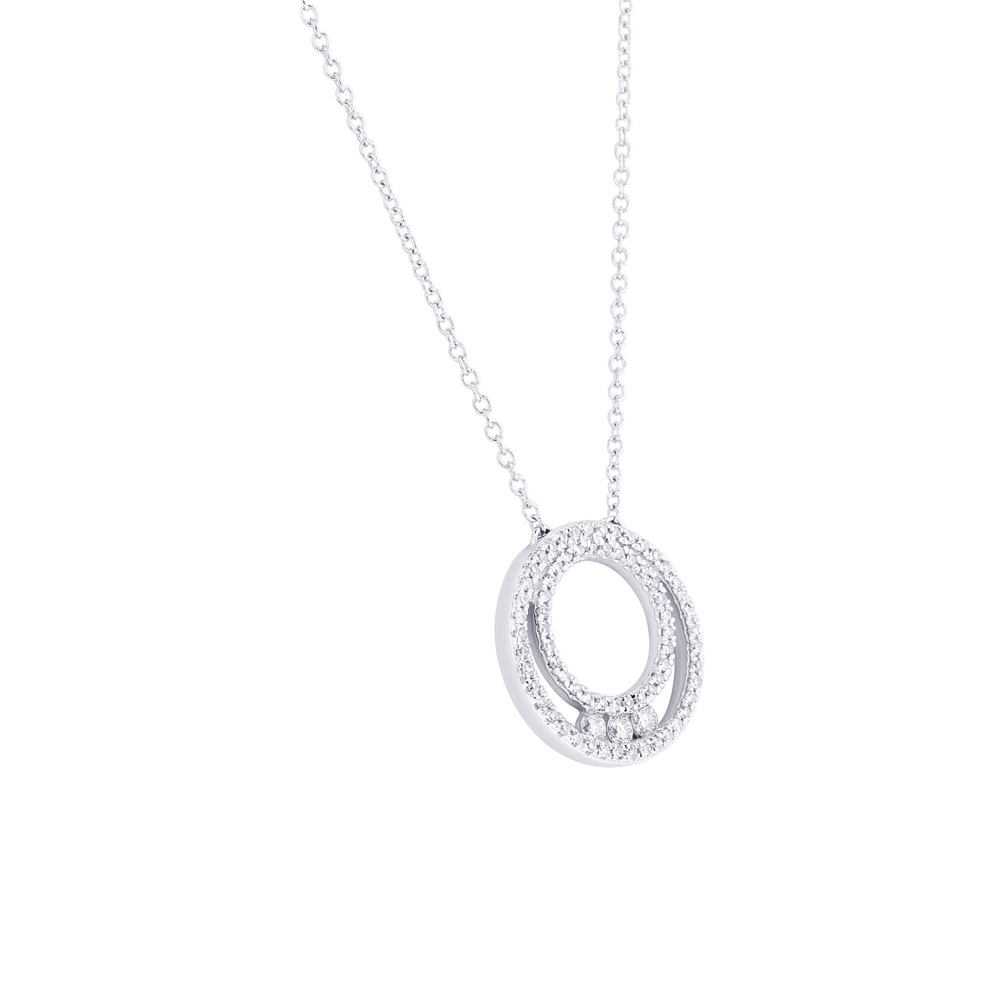 Nova Past Present Future Circle Diamond Necklace 1/3ct