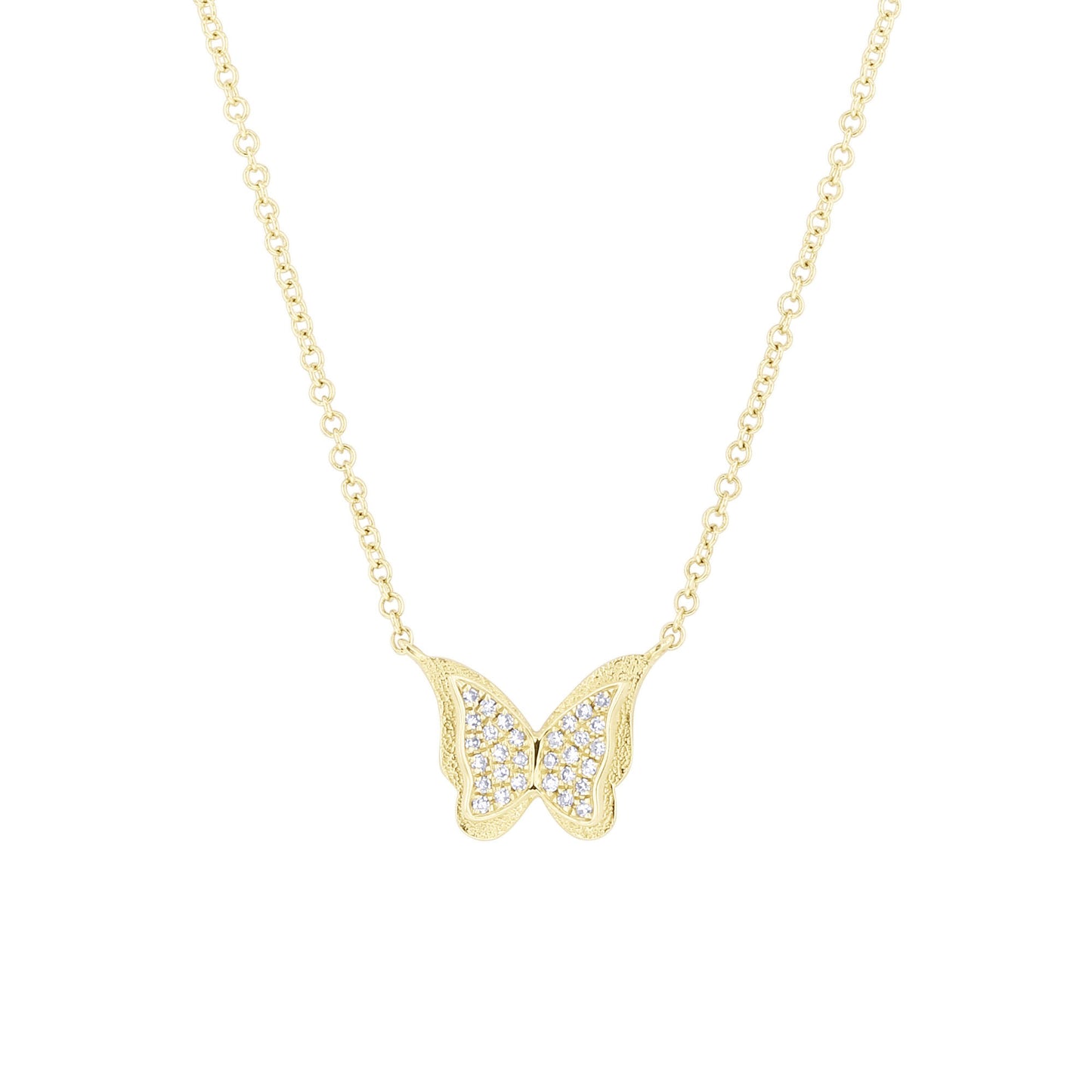 Golden Butterfly Diamond Necklace