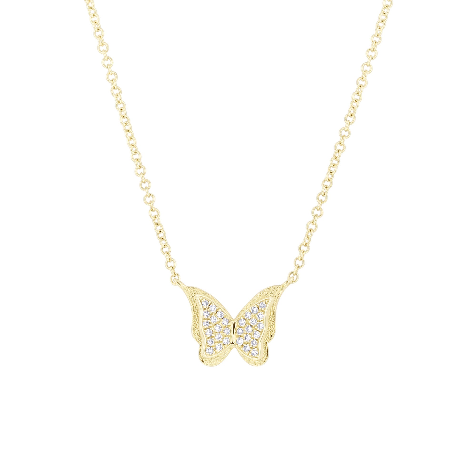 Golden Butterfly Diamond Necklace
