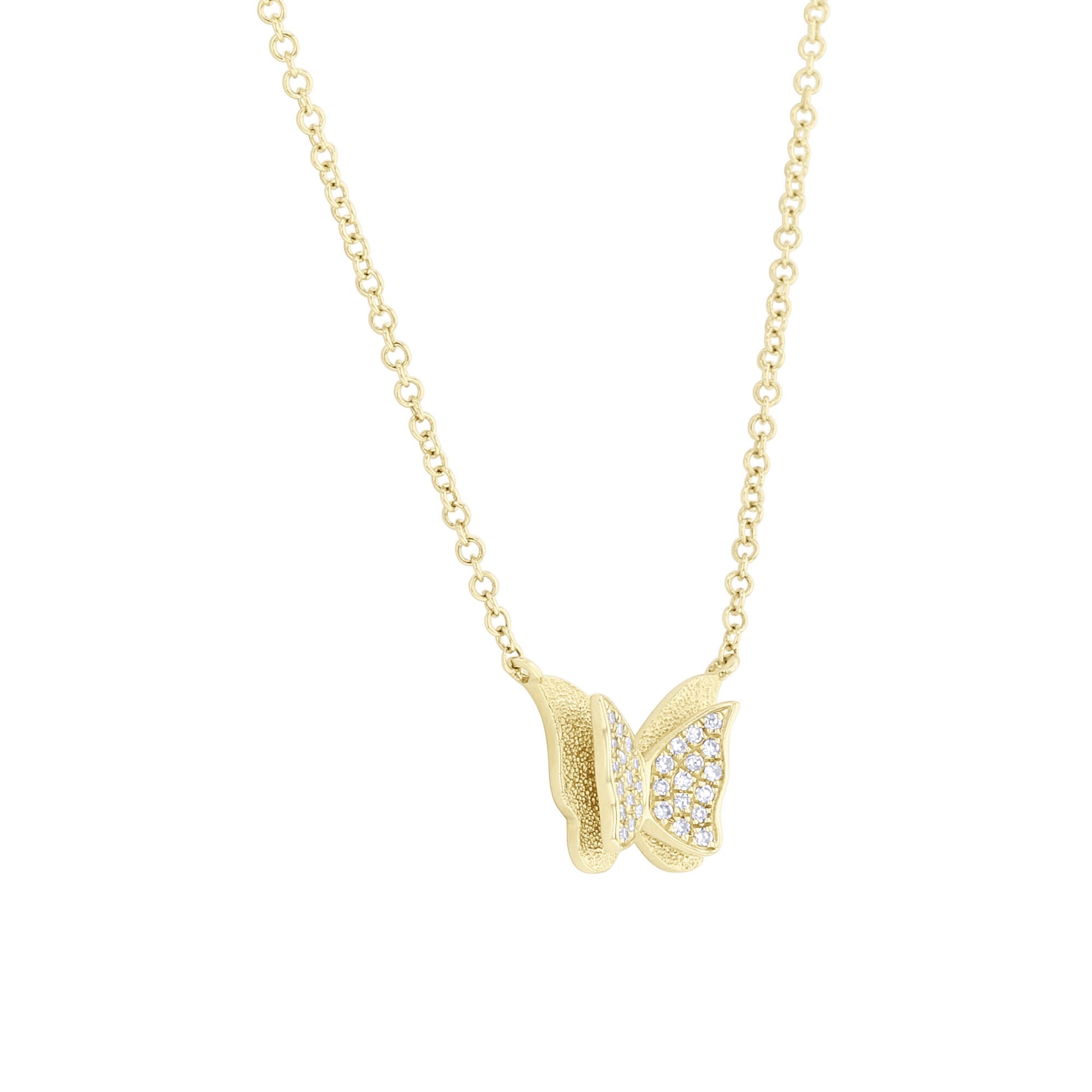 Golden Butterfly Diamond Necklace