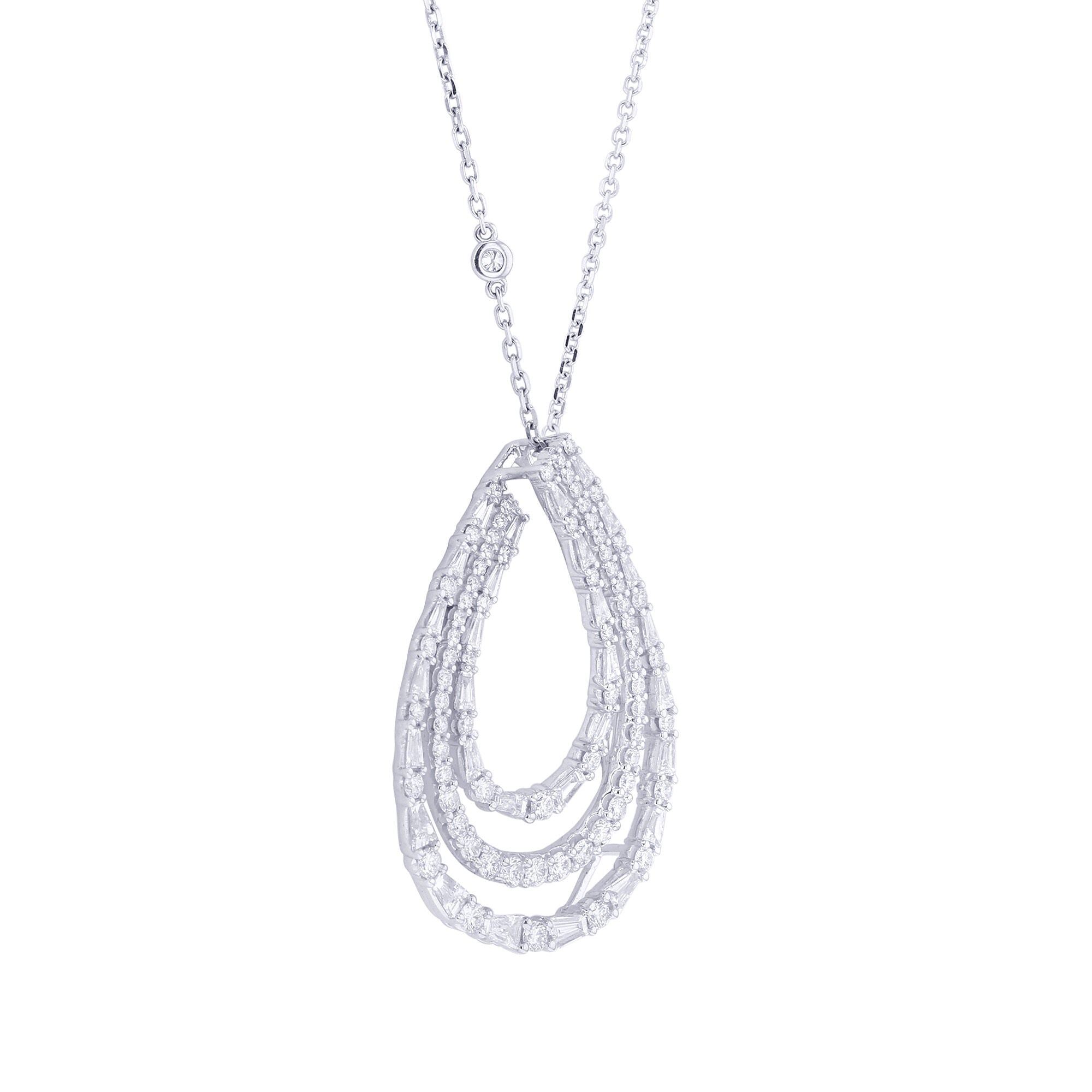 18ct White Gold Diamond Cluster Pendant | 0111360 | Beaverbrooks the  Jewellers