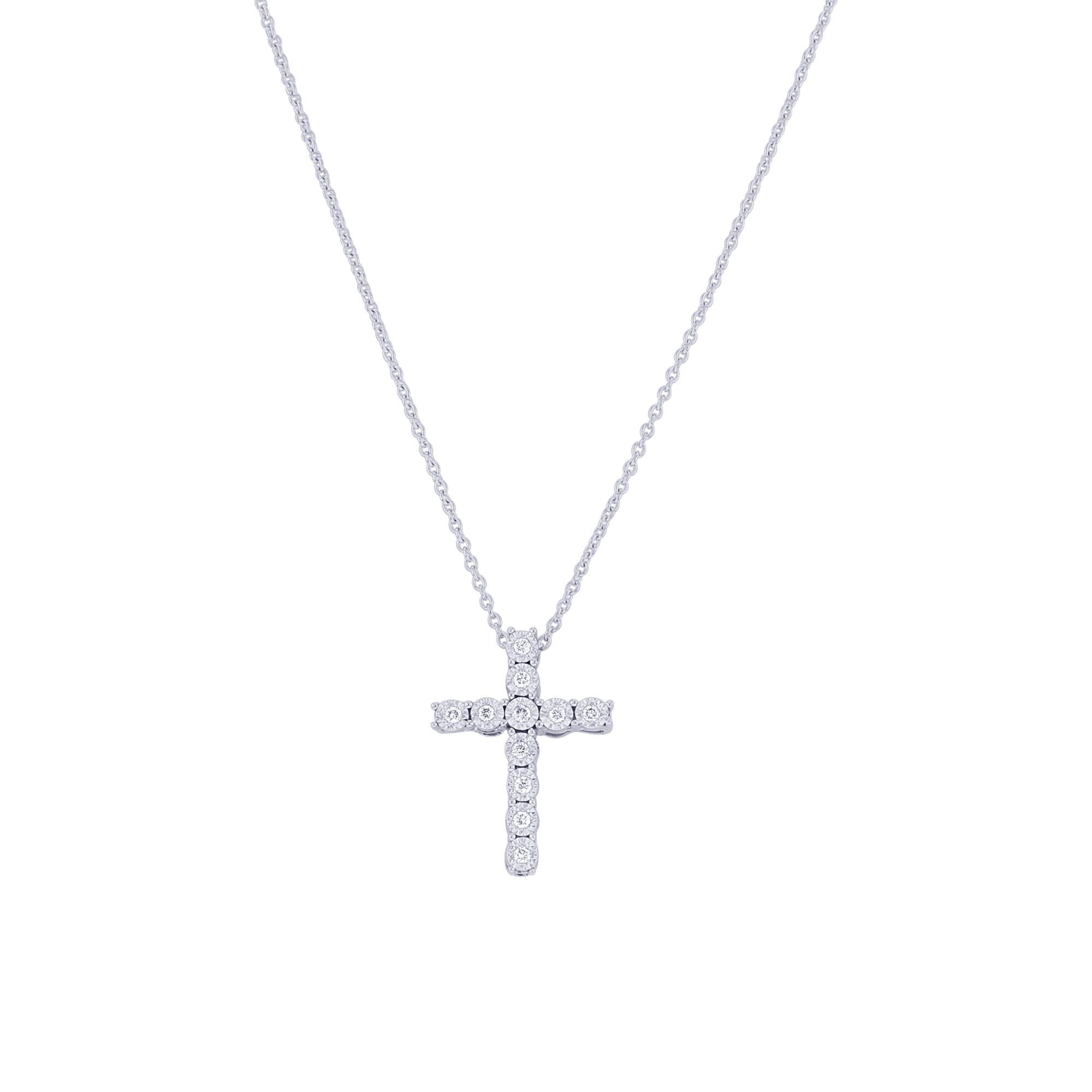 Mirage Diamond Cross Necklace 1/10ct