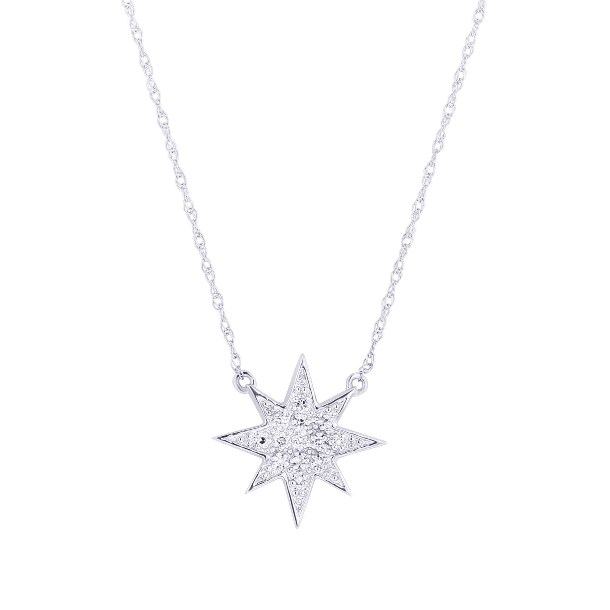 North Star Black and White Diamond Necklace