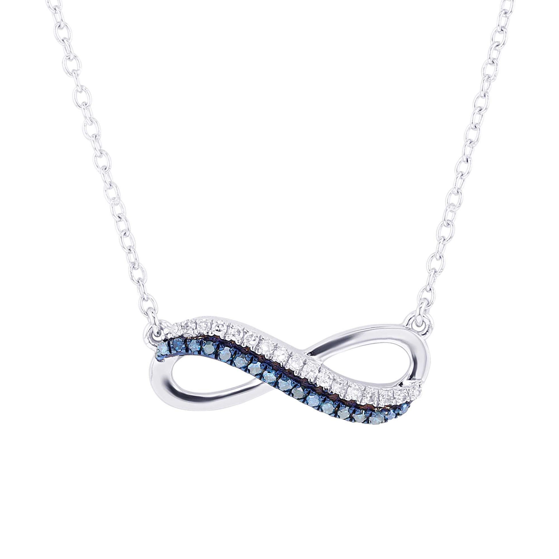 Silver Legacy Blue and White Diamond Necklace