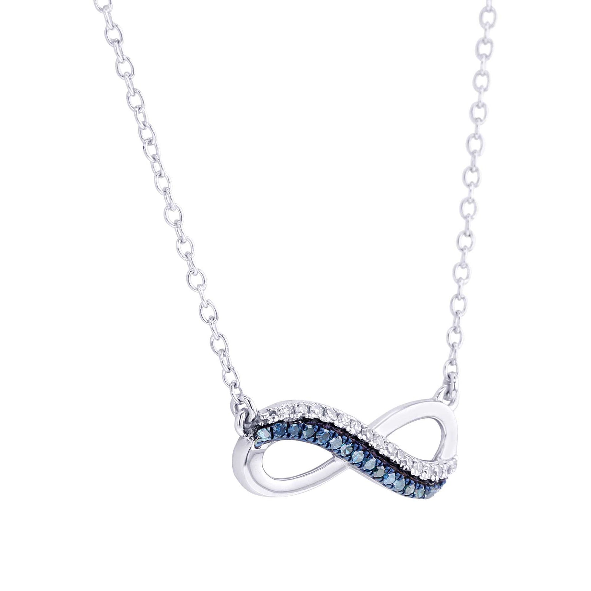 Silver Legacy Blue and White Diamond Necklace