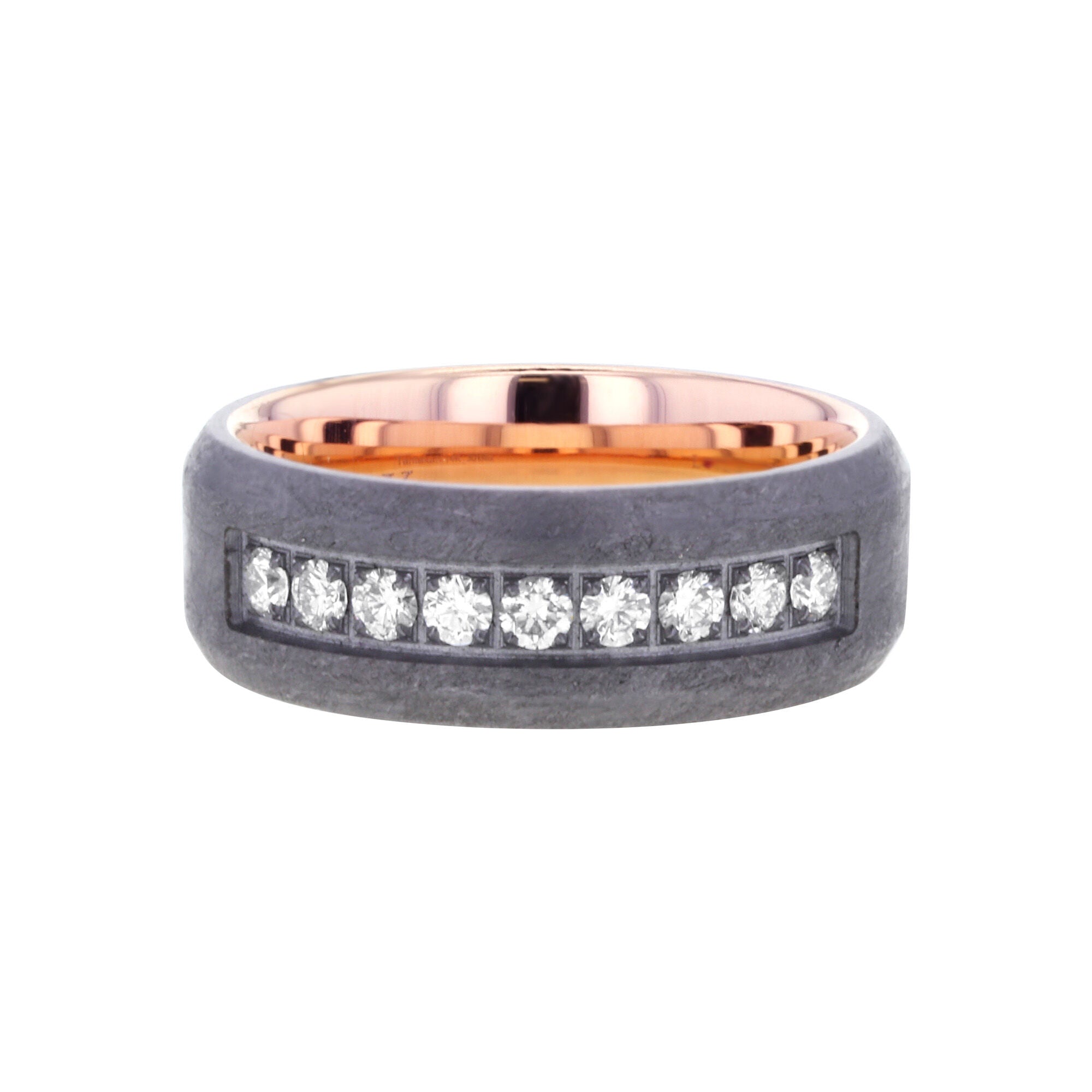 Maddox Tantalum & 14 Karat Gold 8mm Diamond Wedding Ring