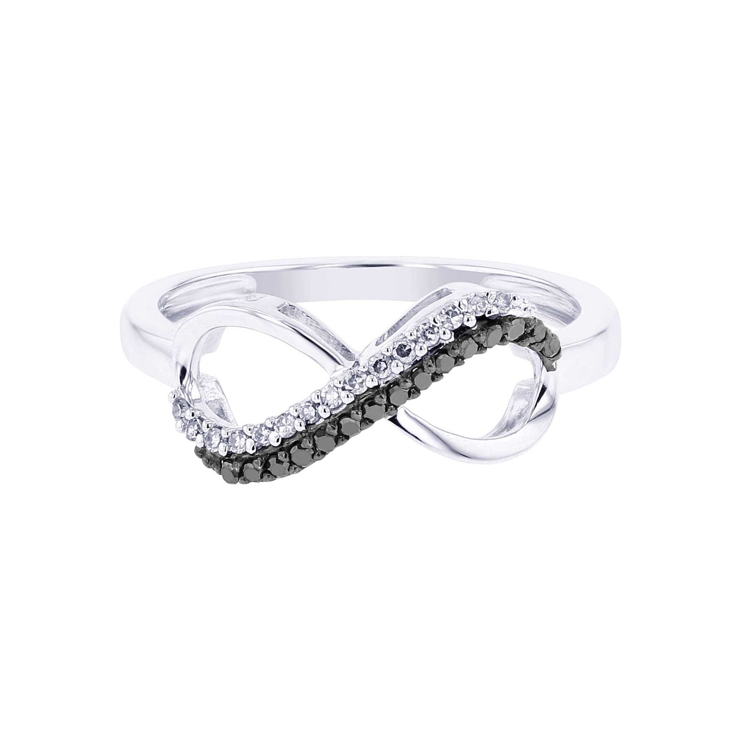 Silver Legacy Infinity Black and White Diamond Ring