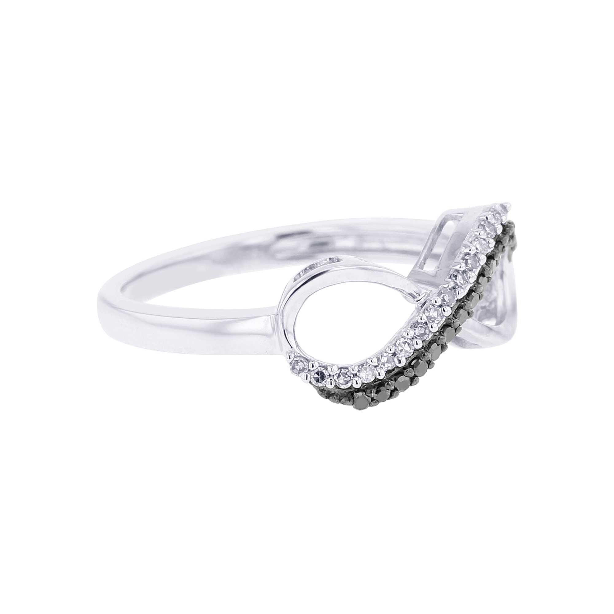 Silver Legacy Infinity Black and White Diamond Ring