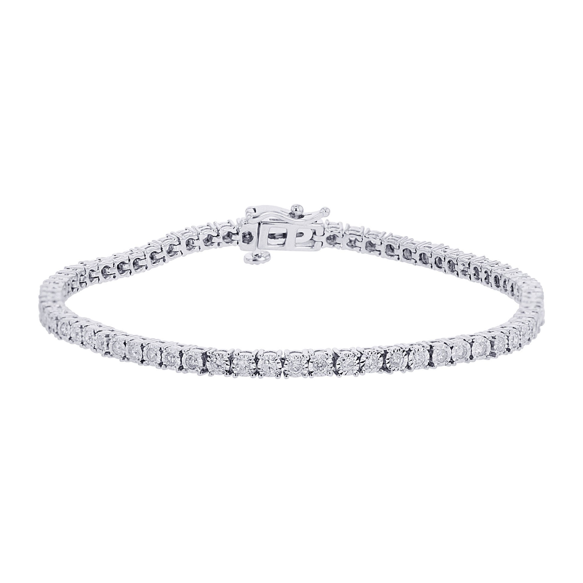 Silver Mirage Diamond Tennis Bracelet 1ct