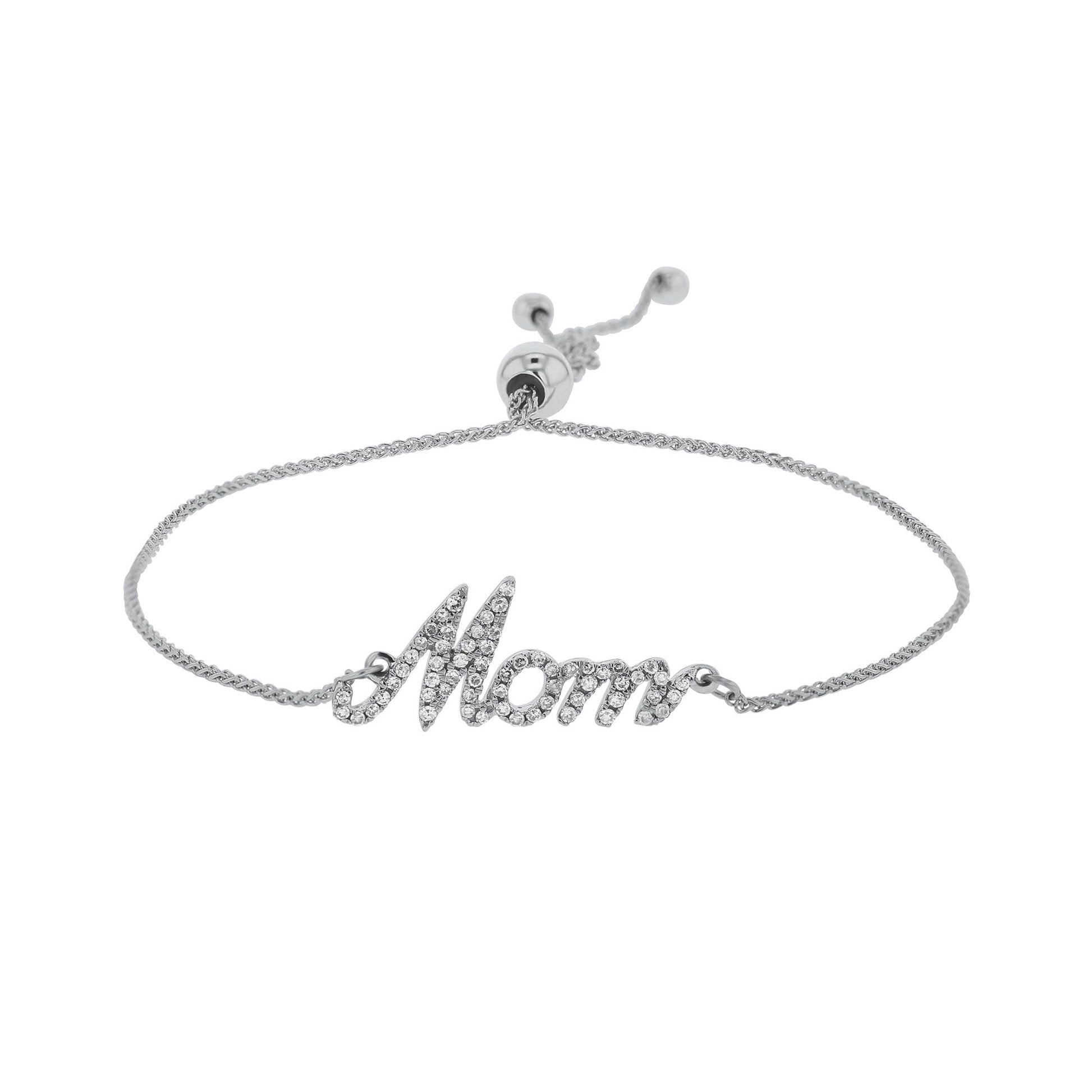 Silver Classic Mom Diamond Bracelet