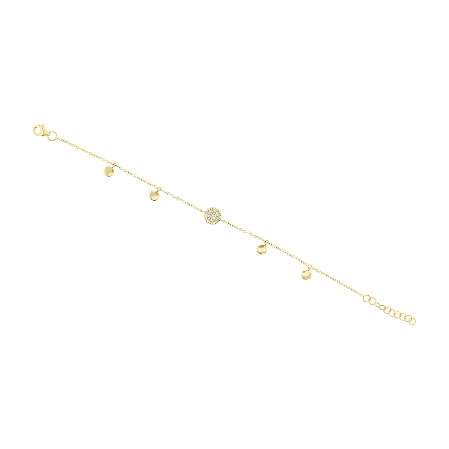 Alora Circle and Pave Diamond Dangle Bracelet