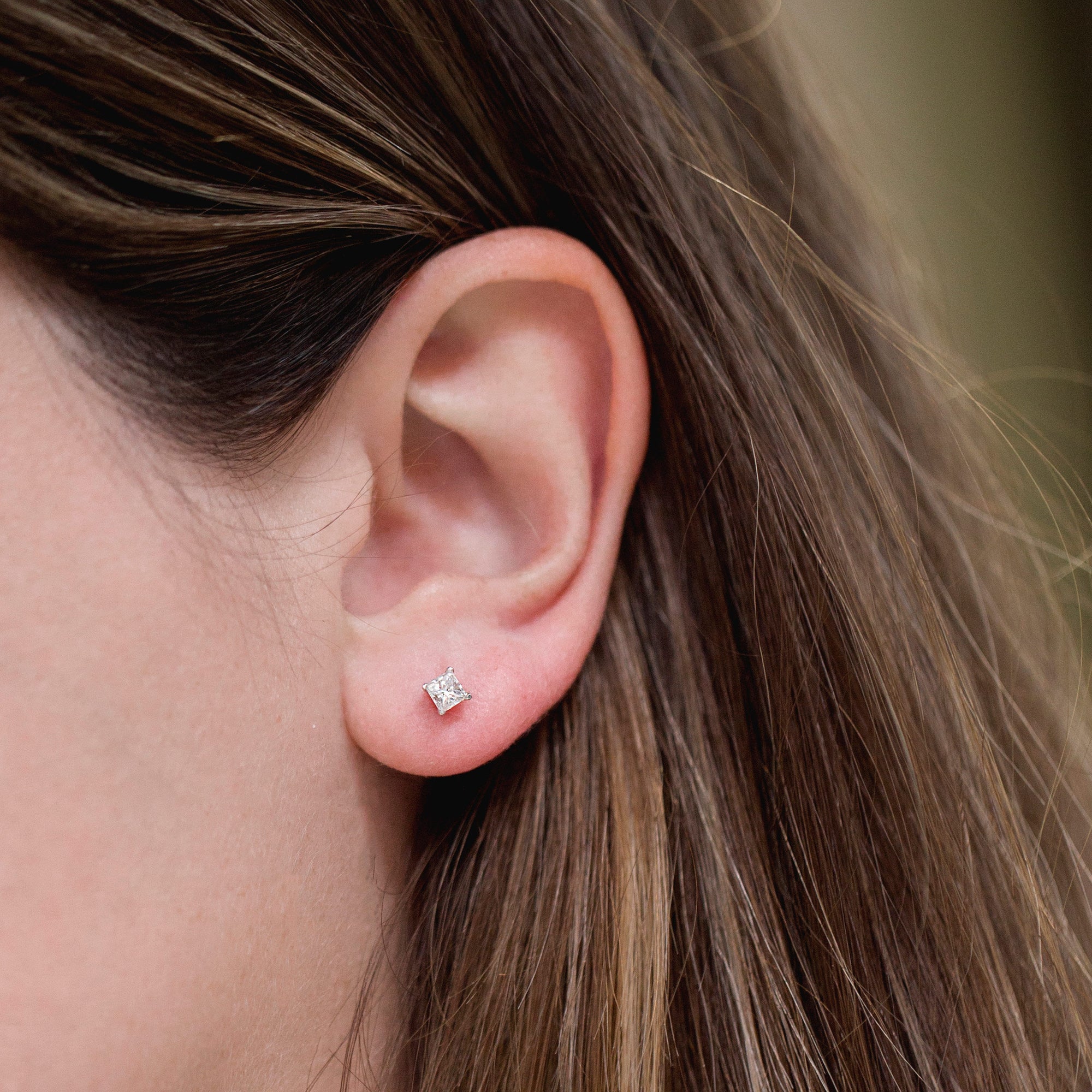 Exclusive Princess Diamond Stud Earrings 3/8ct