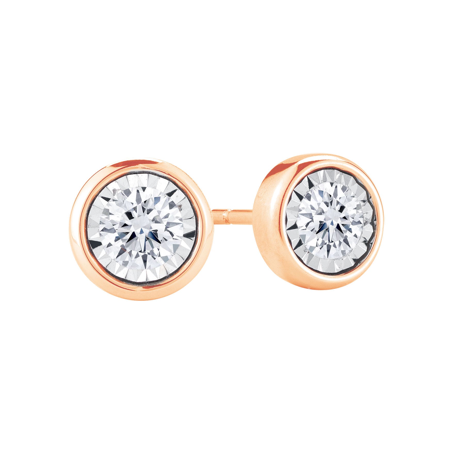 Mirage Bezel Diamond Stud Earrings 1/20ct