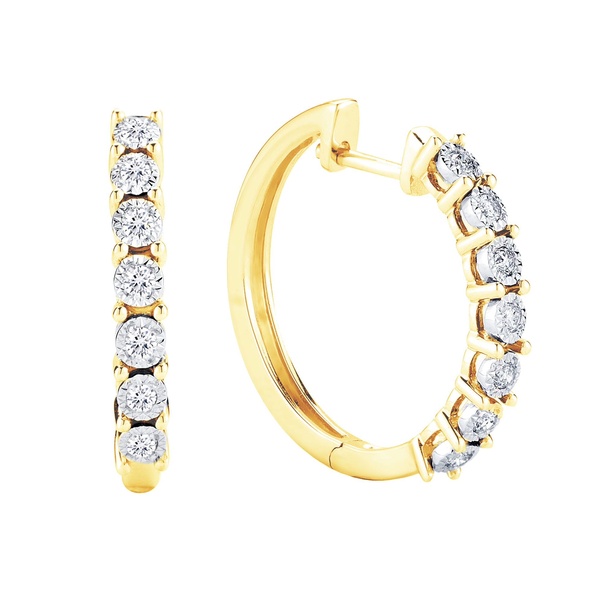 Classic Mirage Diamond Hoop Earrings 1/5ct