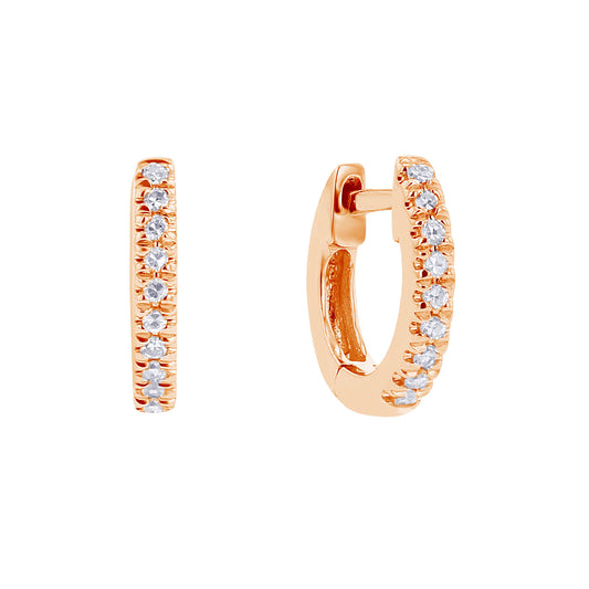Mini Classic Pave Diamond Huggie Hoop Earrings