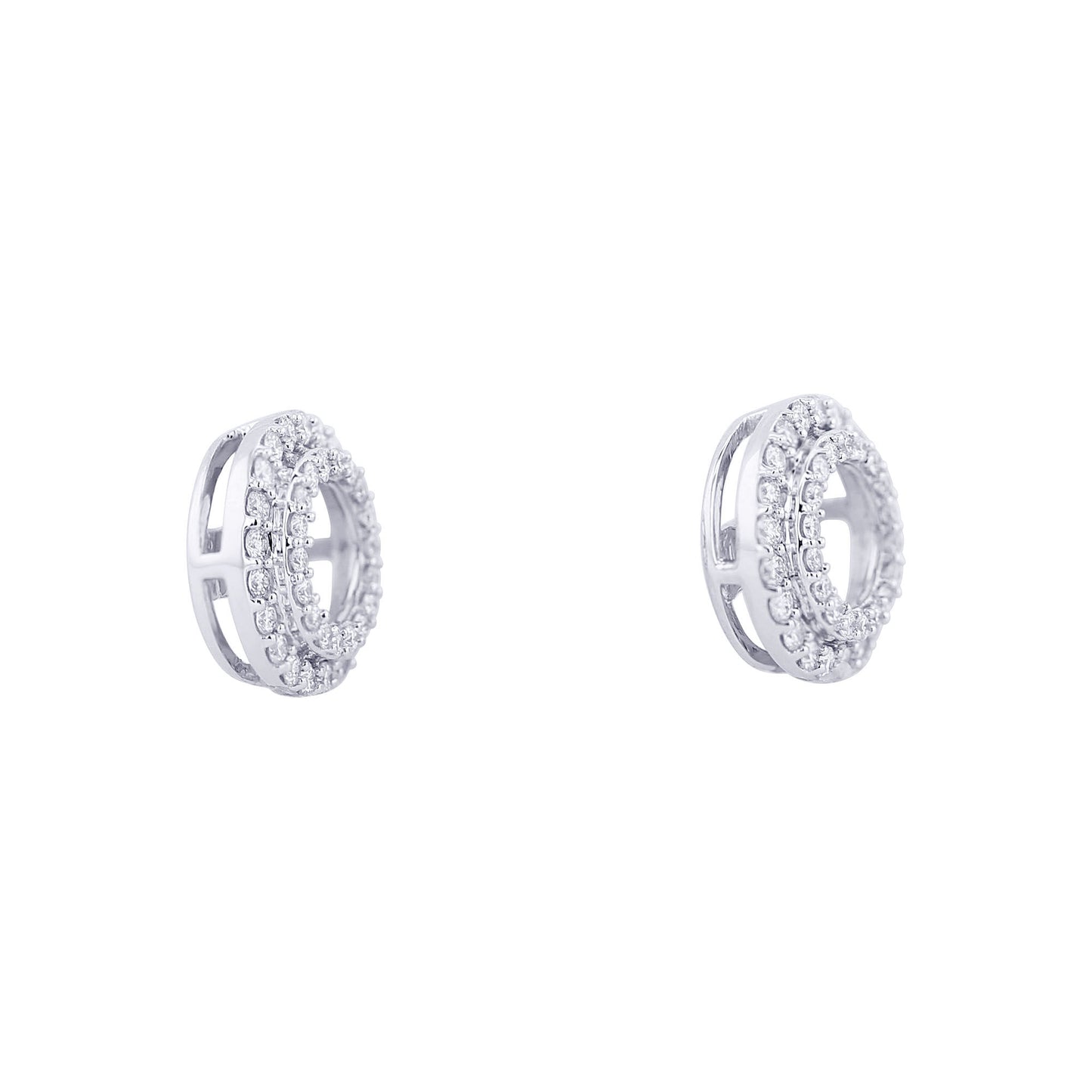 Double Halo Round Diamond Stud Jackets 1/2ct