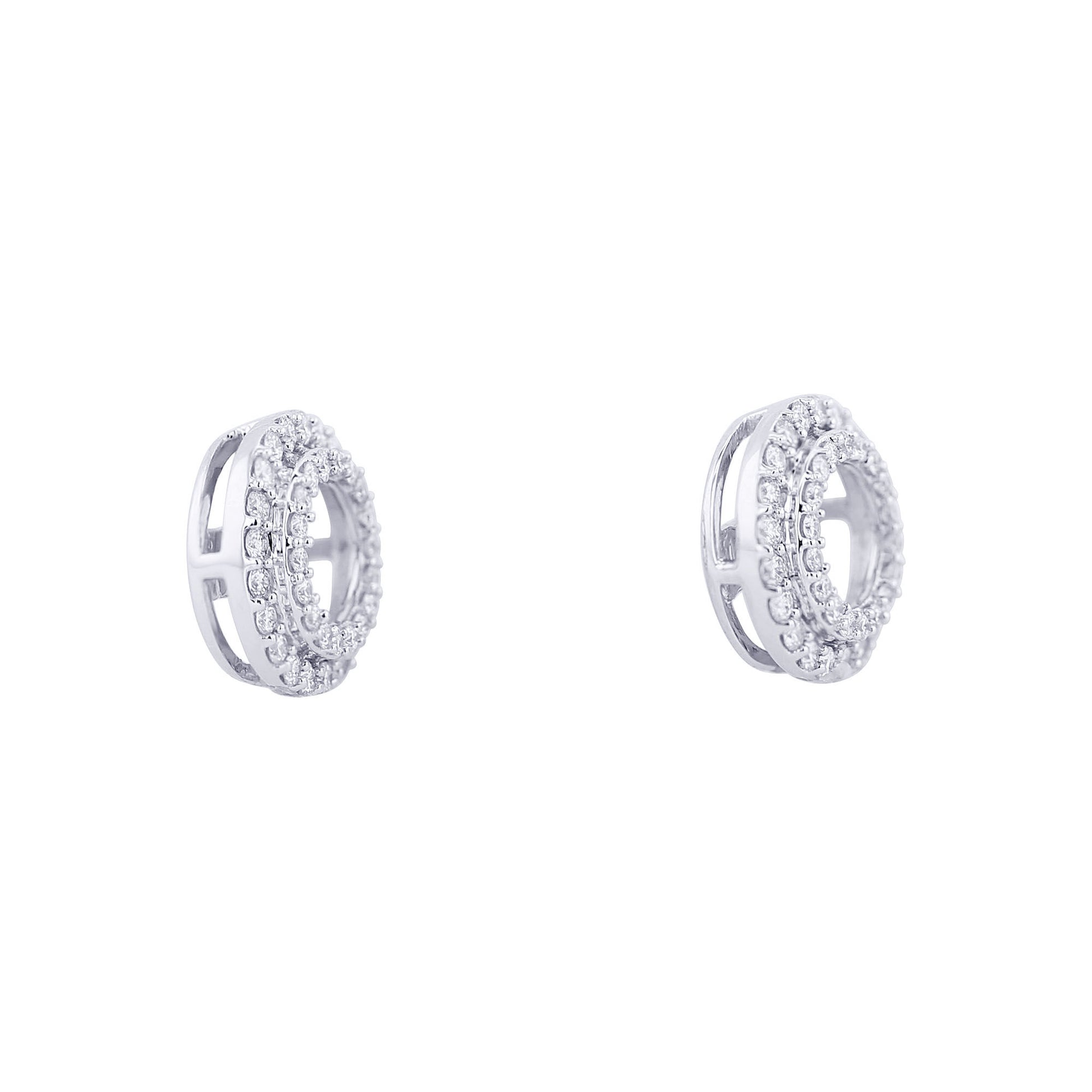Double Halo Round Diamond Stud Jackets 1/2ct