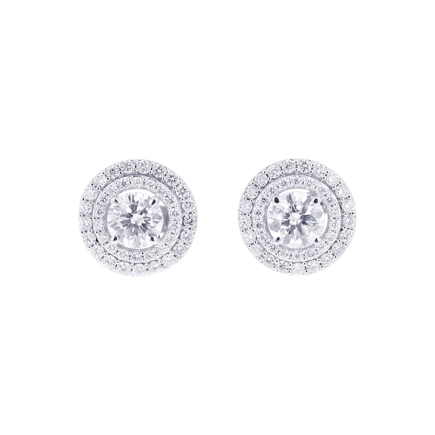 Double Halo Round Diamond Stud Jackets 1/2ct