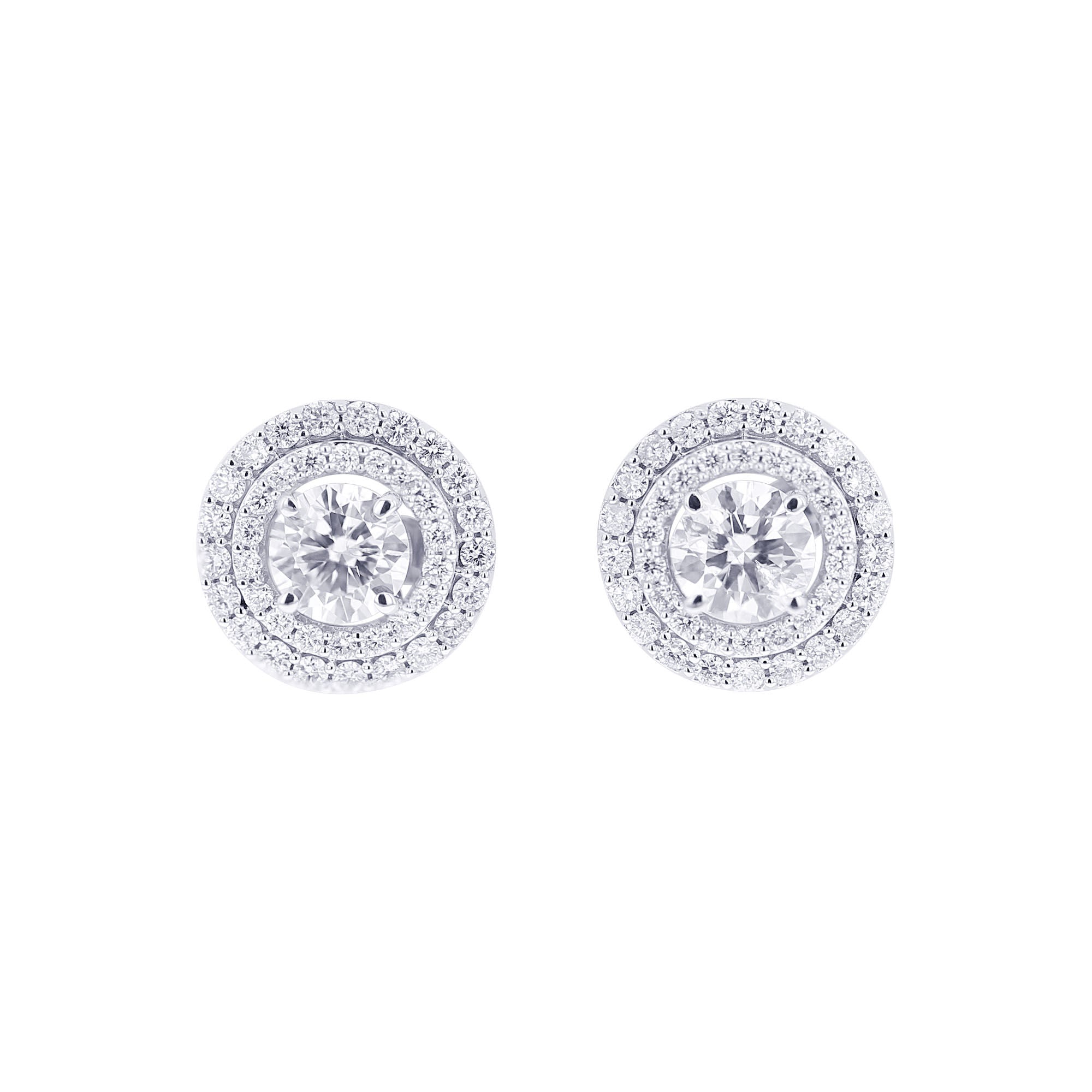 Double Halo Round Diamond Stud Jackets 1/2ct