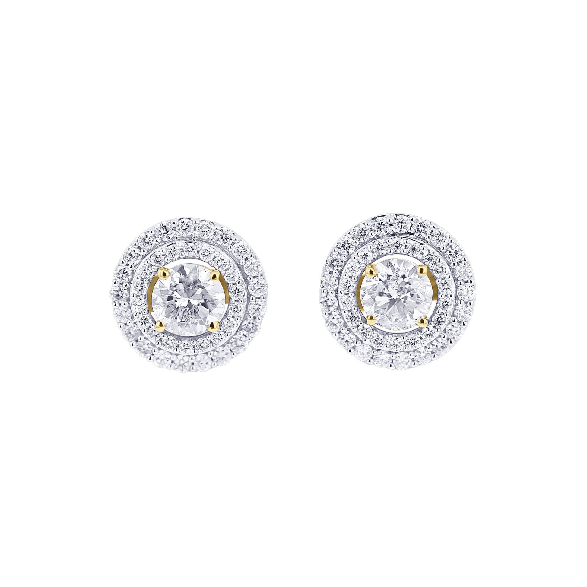 Double Halo Round Diamond Stud Jackets 1/2ct