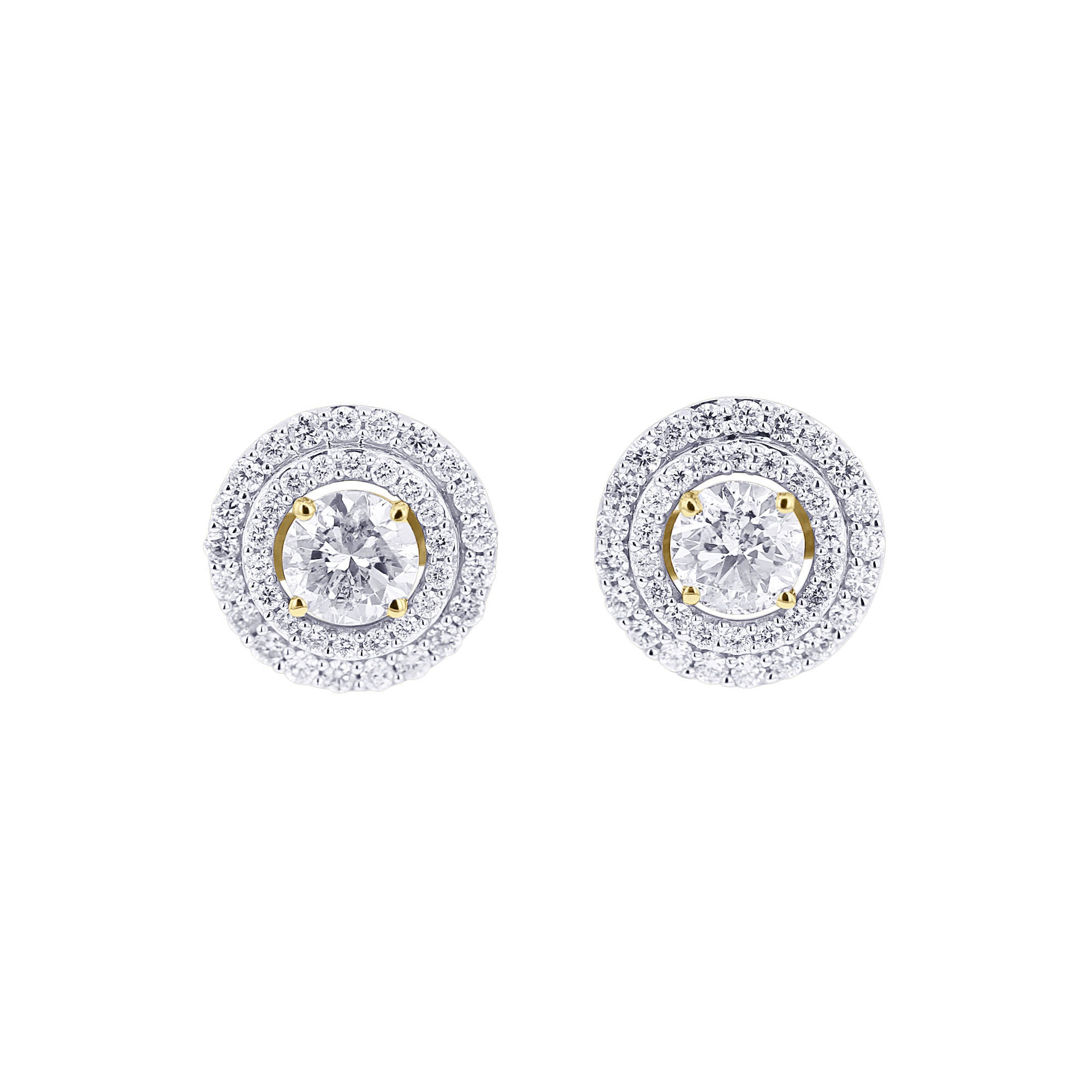 Double Halo Round Diamond Stud Jackets 1/2ct