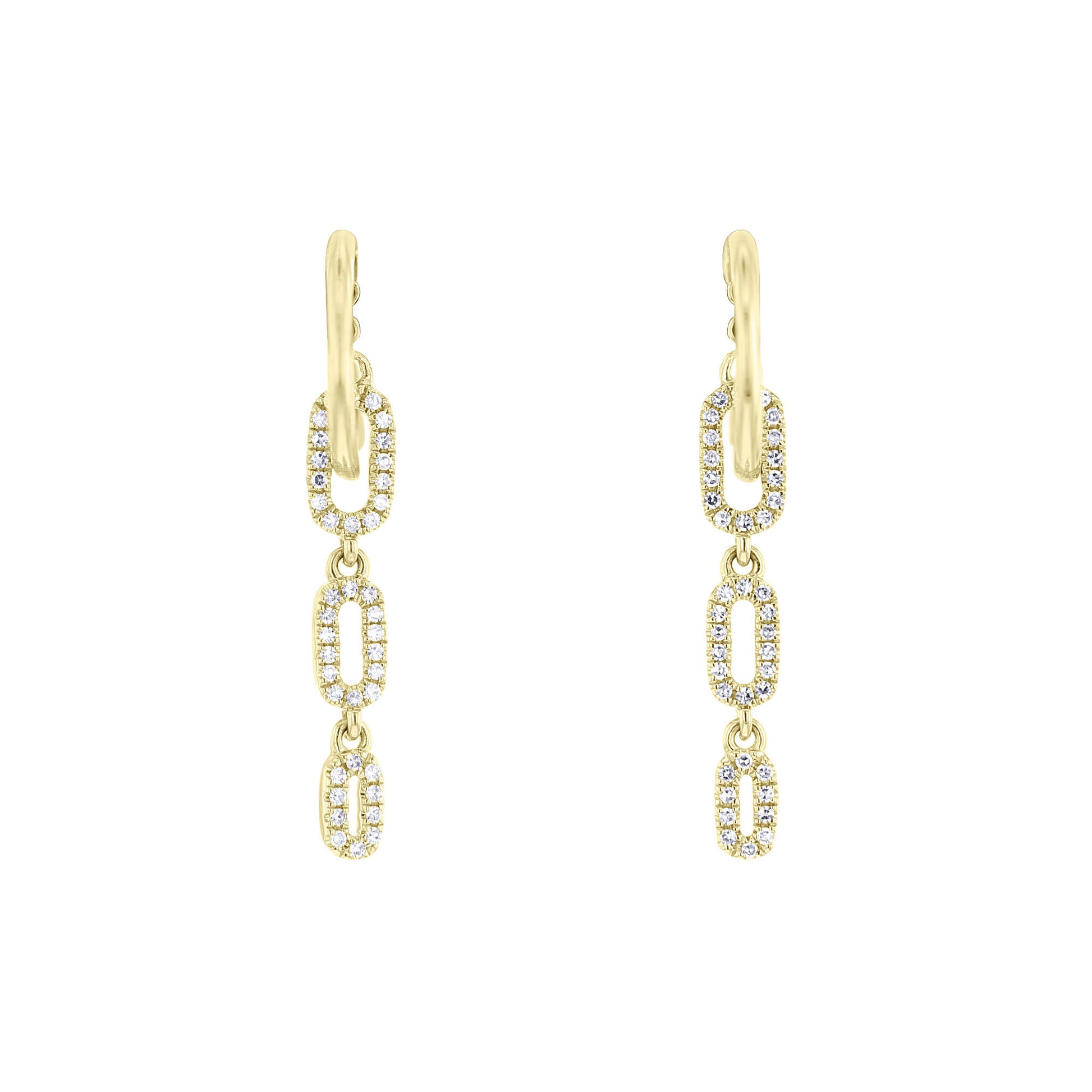Florence Paper Clip Diamond Drop Earrings