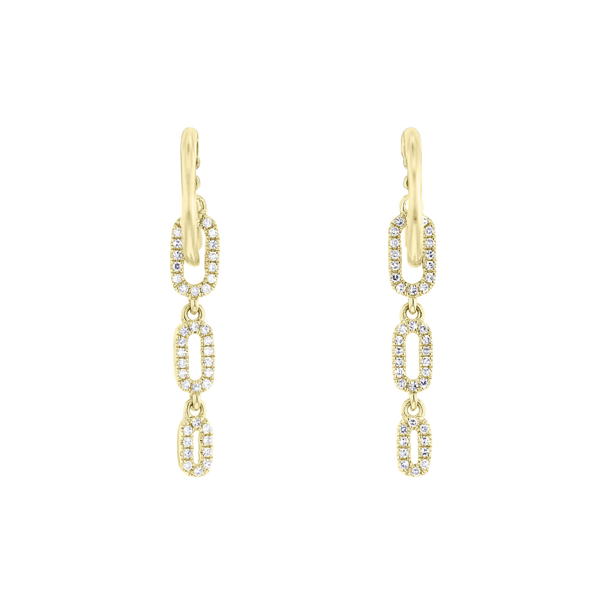 Florence Paper Clip Diamond Drop Earrings