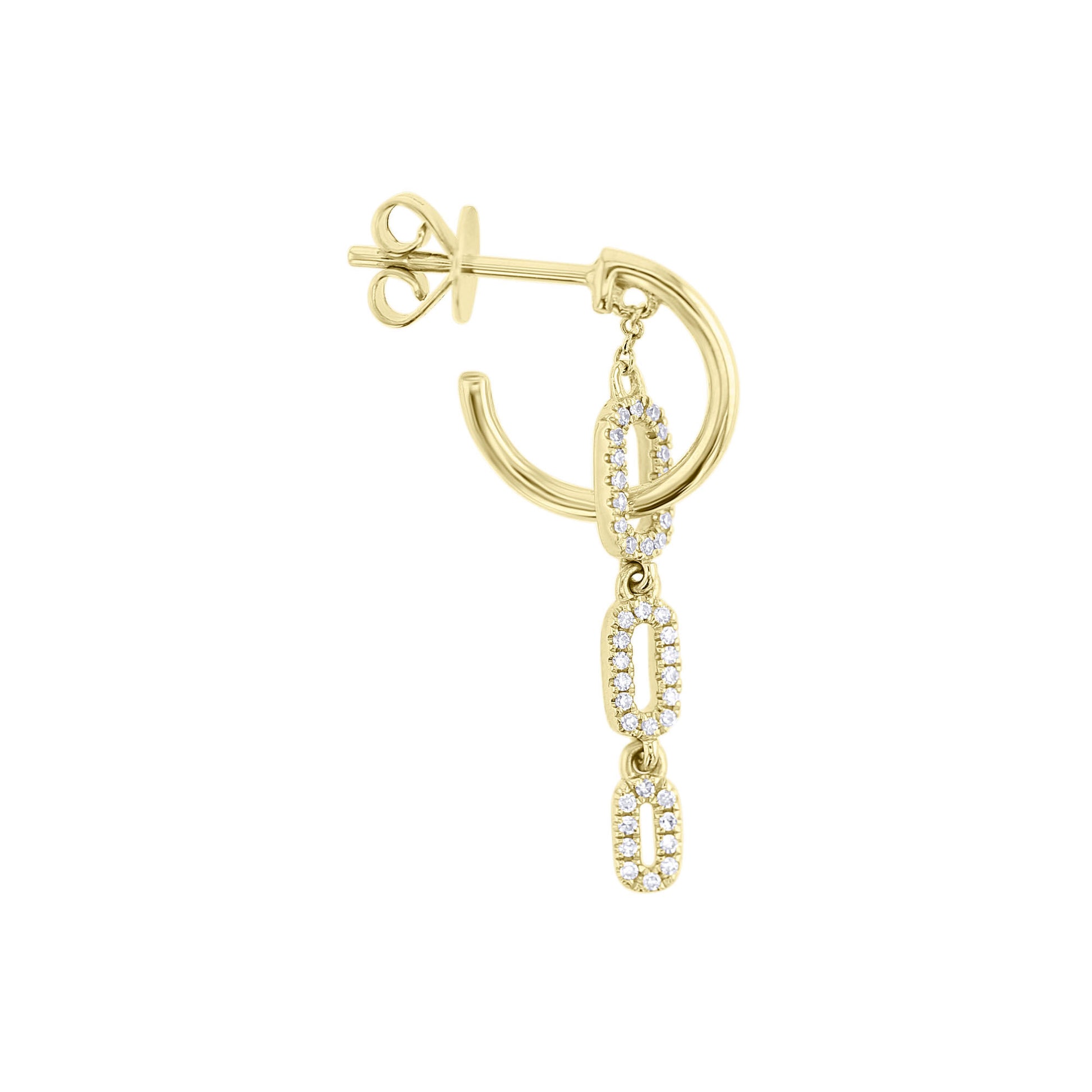Florence Paper Clip Diamond Drop Earrings