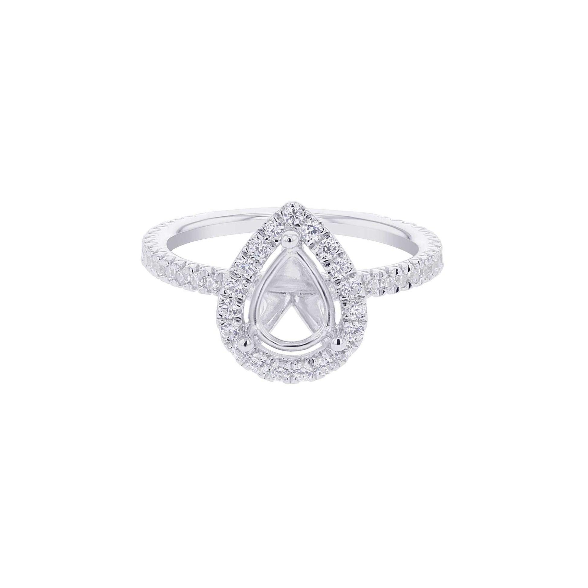 Roslyn Pear Halo Engagement Ring