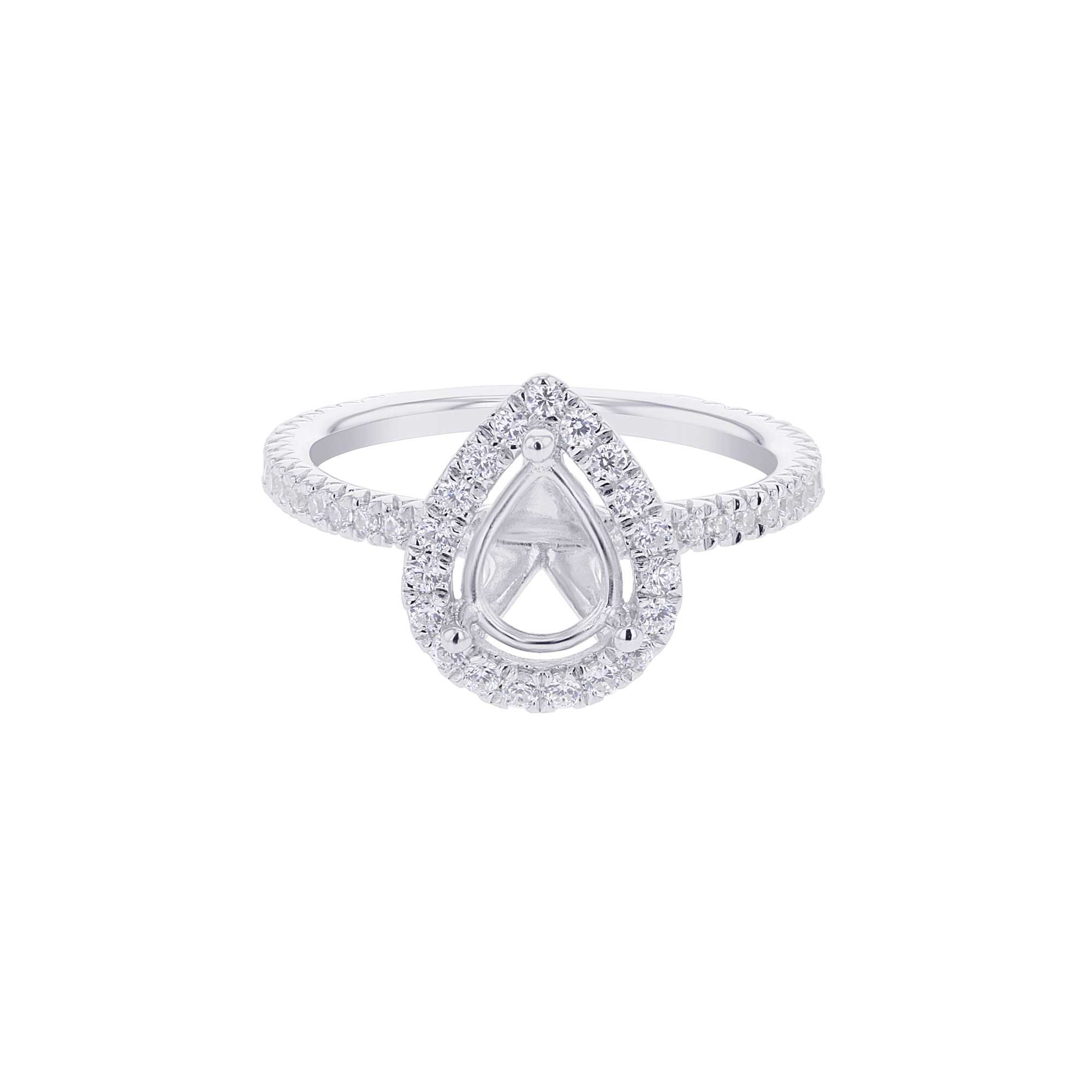 Roslyn Pear Halo Engagement Ring