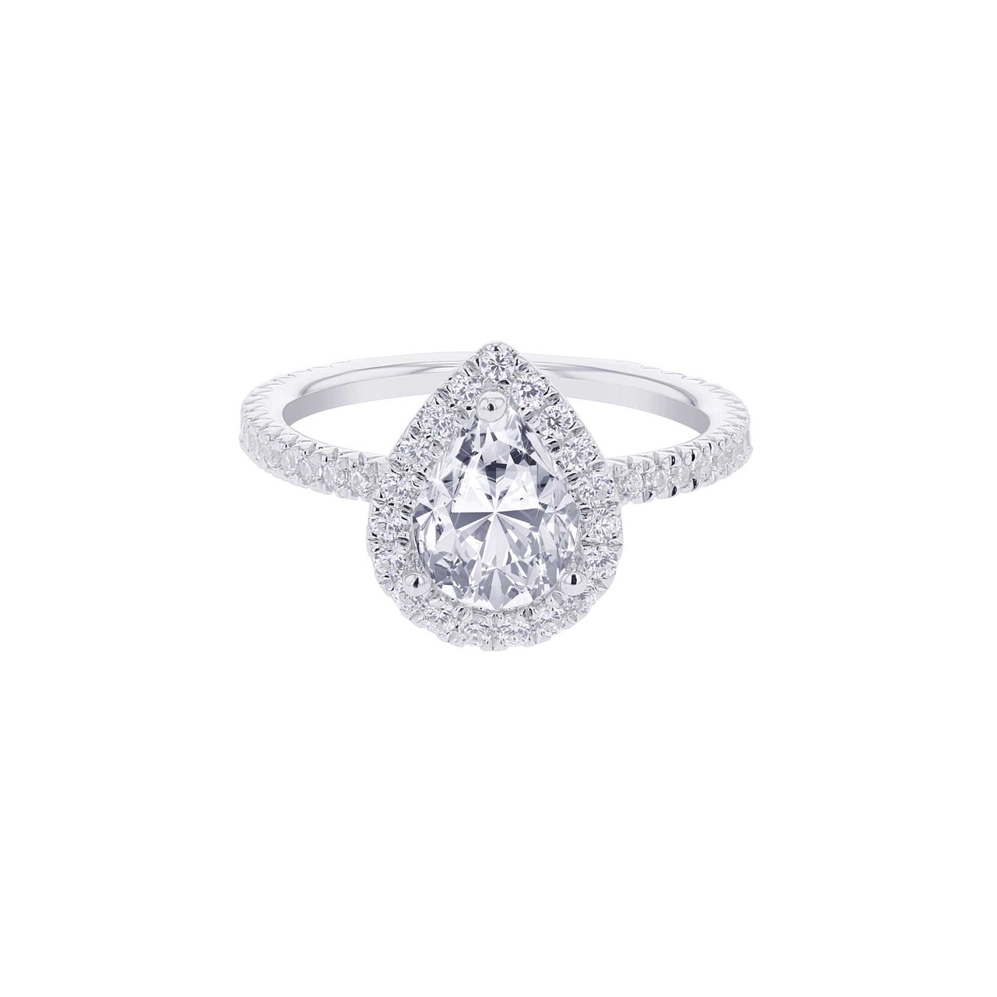 Roslyn Pear Halo Engagement Ring
