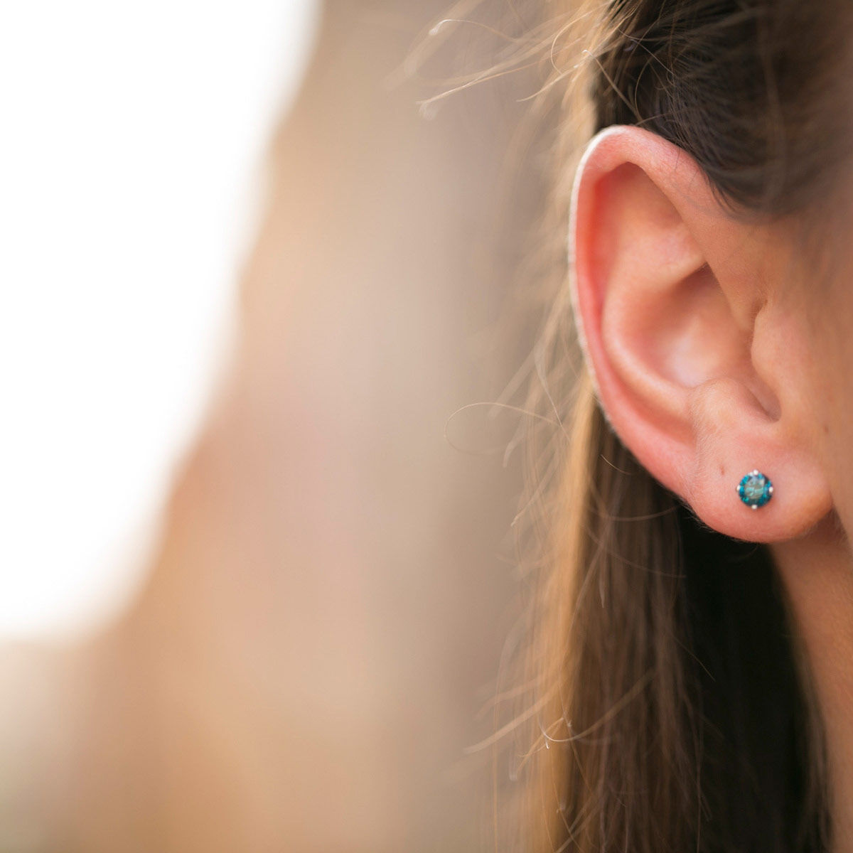 Natural blue diamond stud earrings on sale