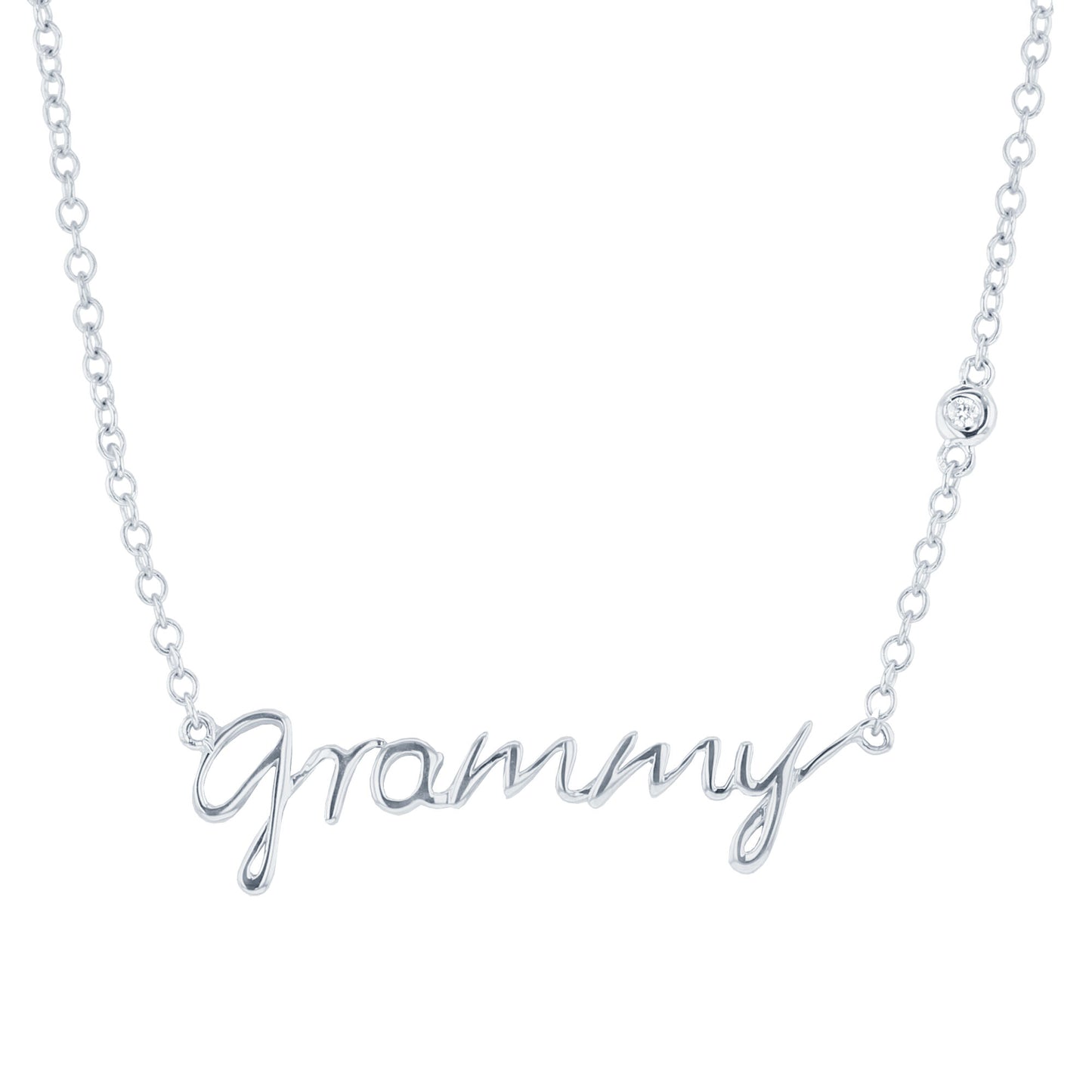 Silver Grammy Diamond Necklace