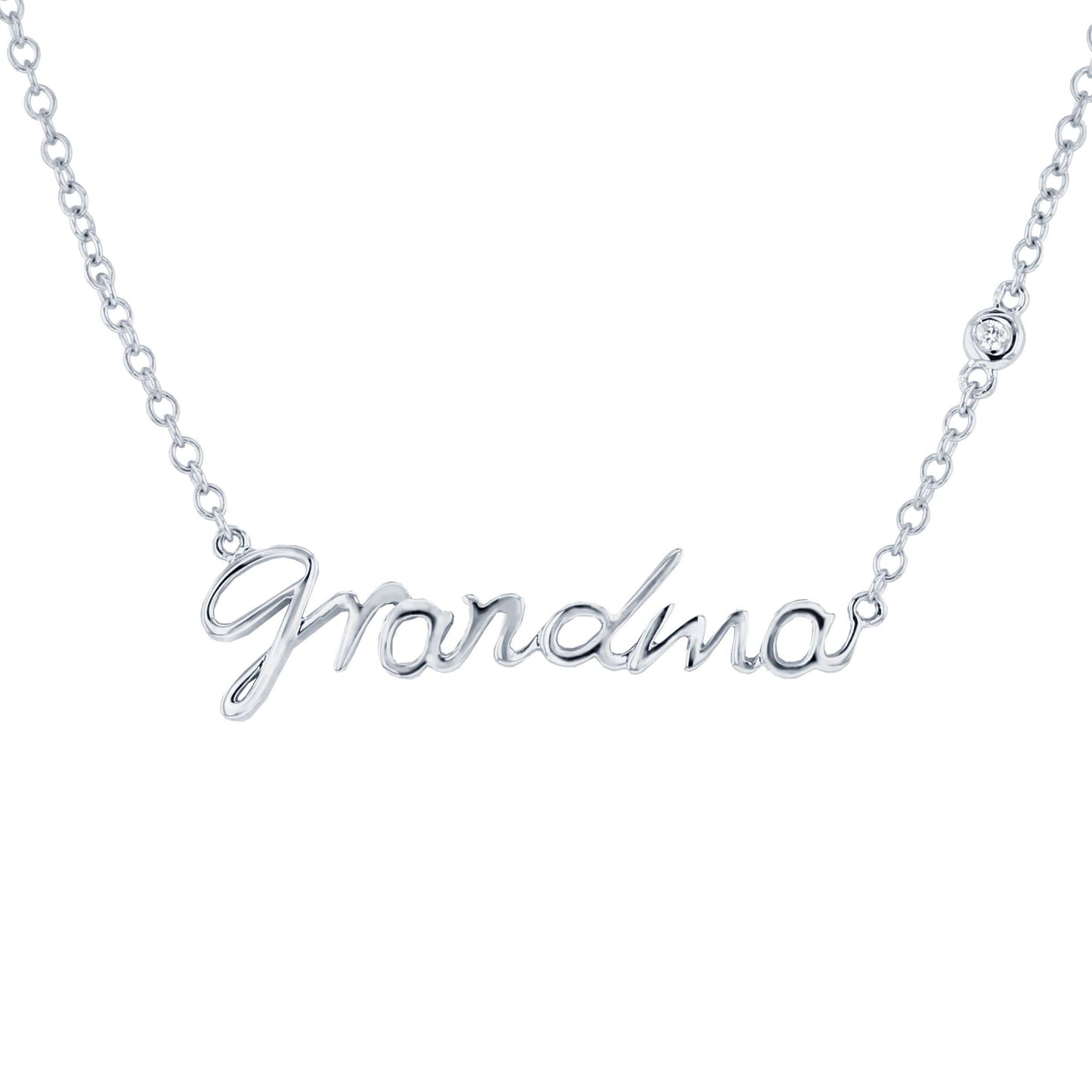 Silver Grandma Diamond Necklace