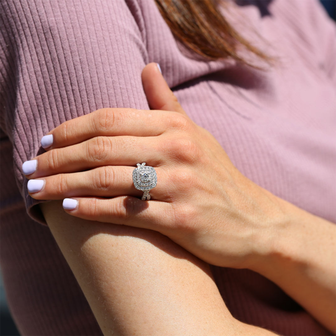 Ollie Double Cushion Halo Infinity Ready for Love Diamond Engagement Ring
