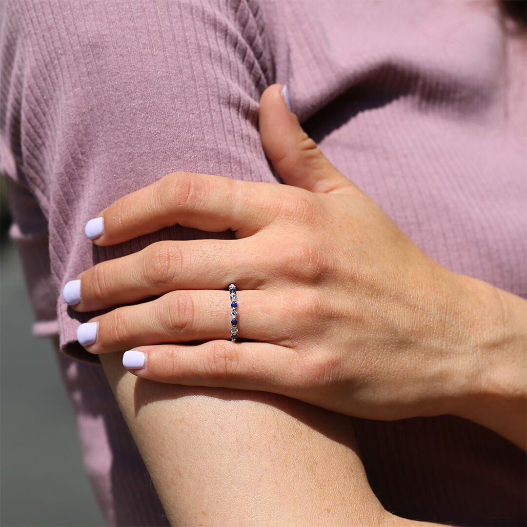 Mazarine Sapphire and Diamond Ring