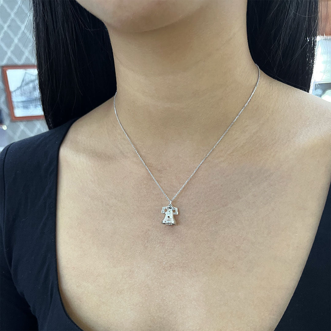 Silver Liberty Bell Necklace