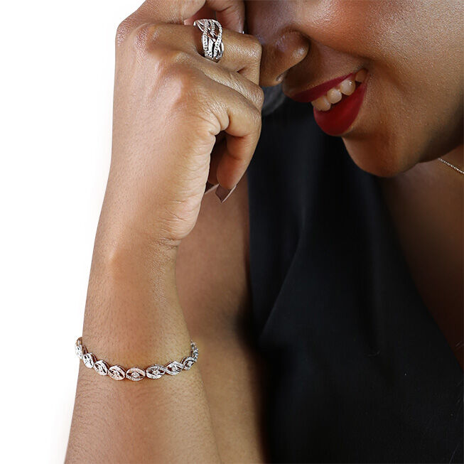 Silver Bypass Diamond Bracelet