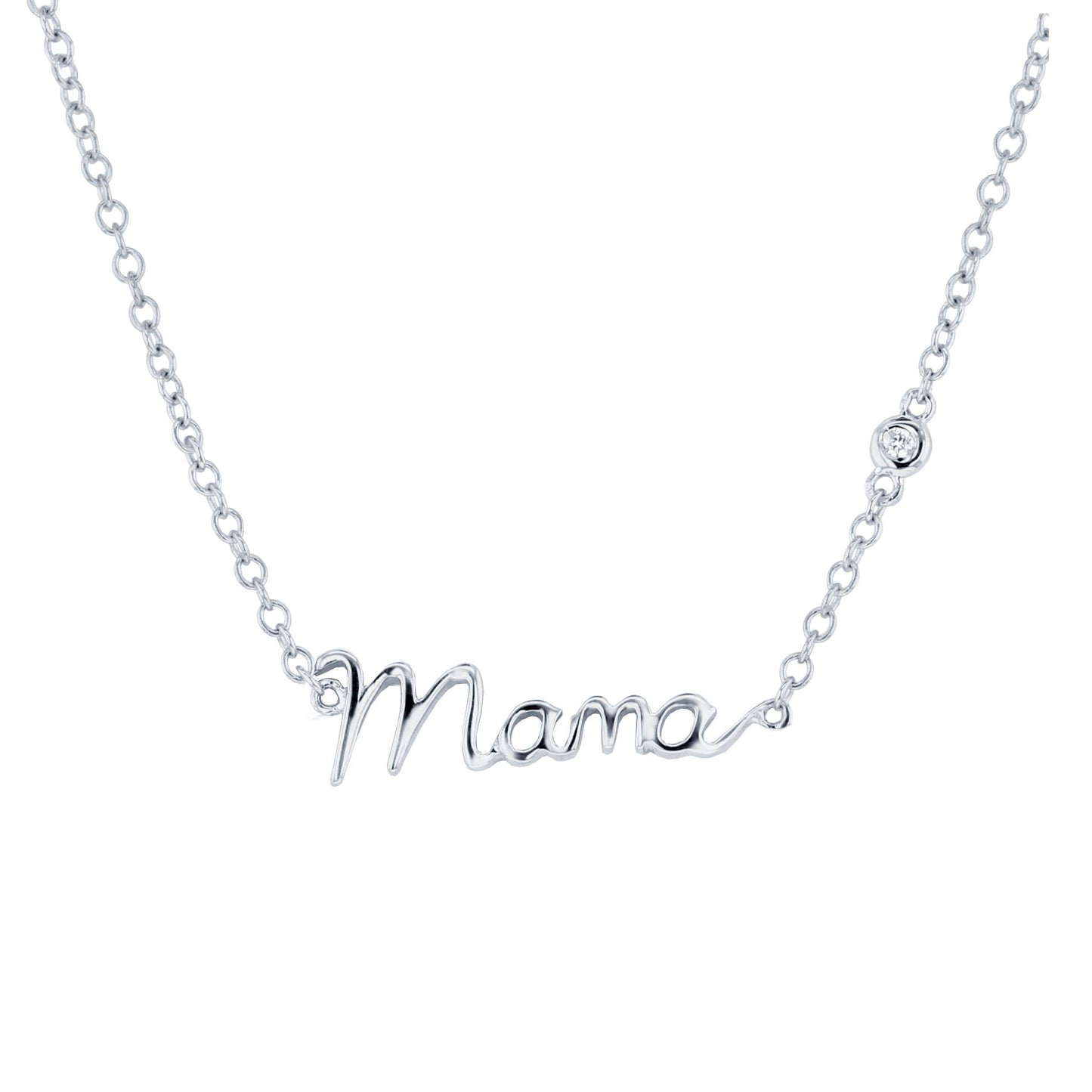 Silver Mama Diamond Necklace