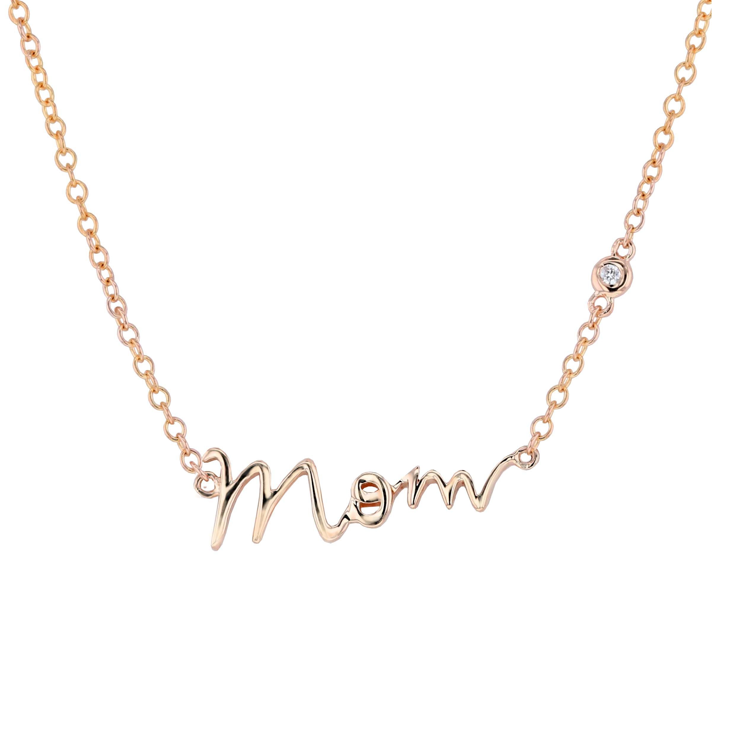 Two Tone Mom Heart Diamond Necklace — Bogart's Jewellers