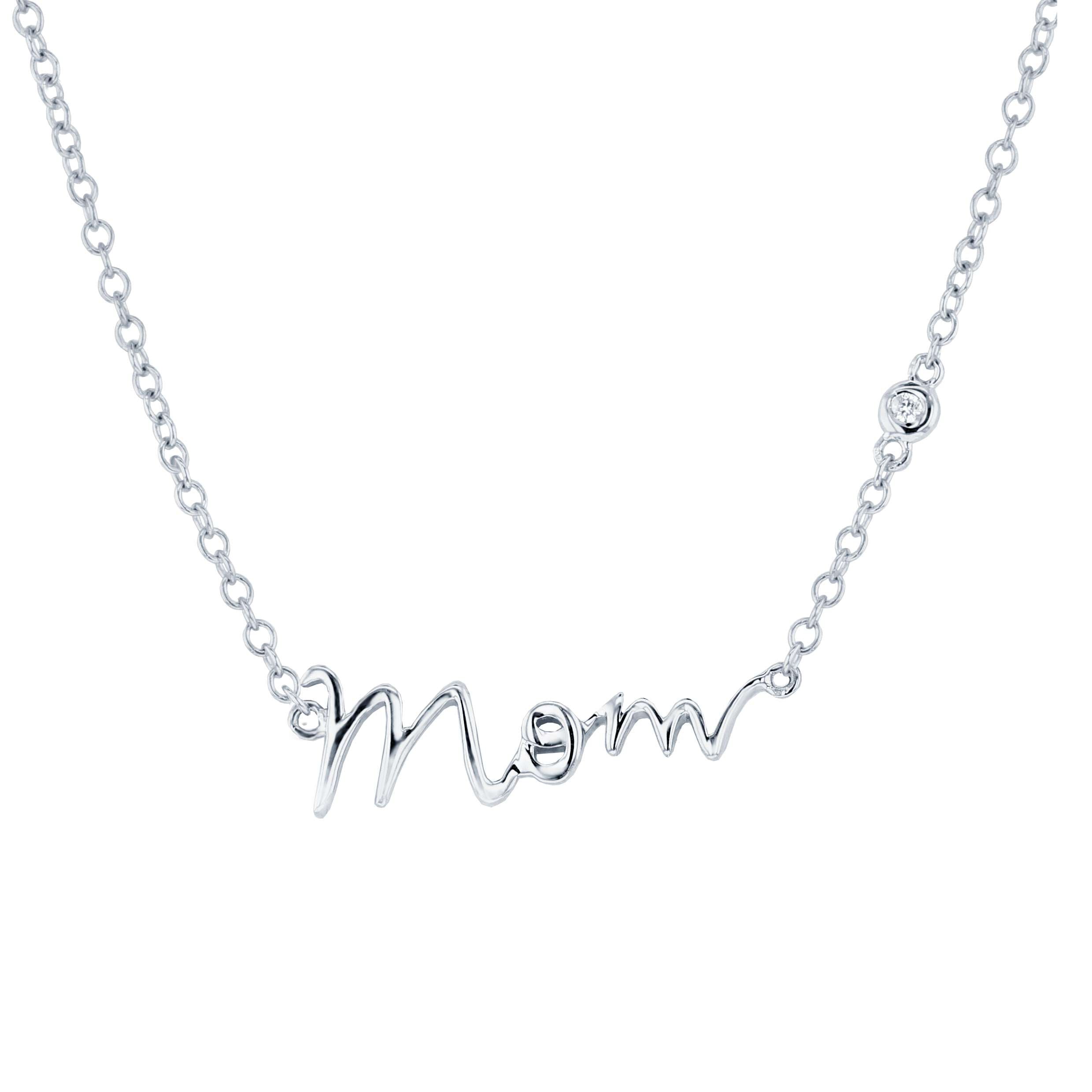 Silver Mom Diamond Necklace