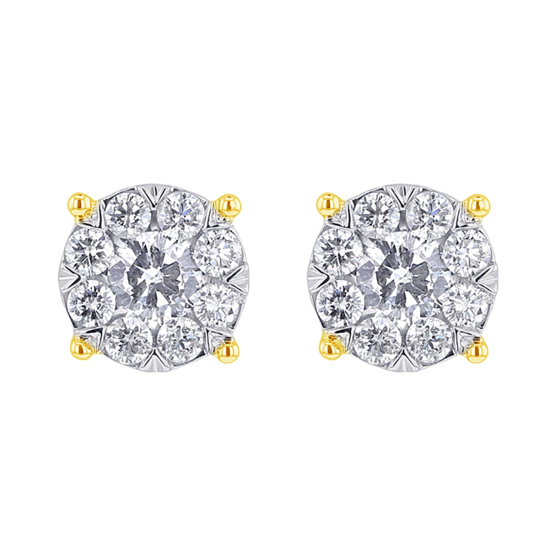 Miracle Elegant Diamond Stud Earrings 3/4ct