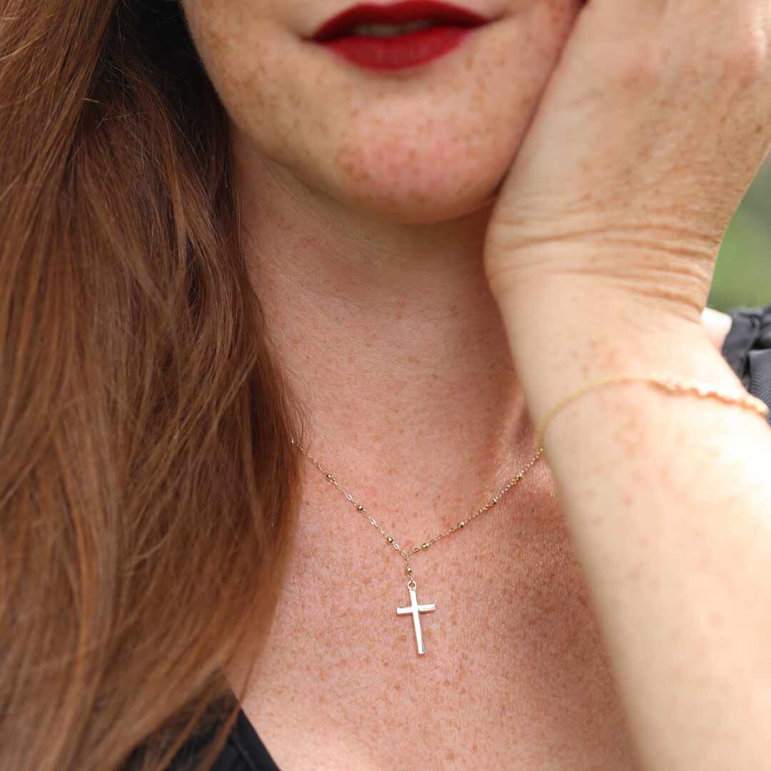 Classic Polished Cross Necklace
