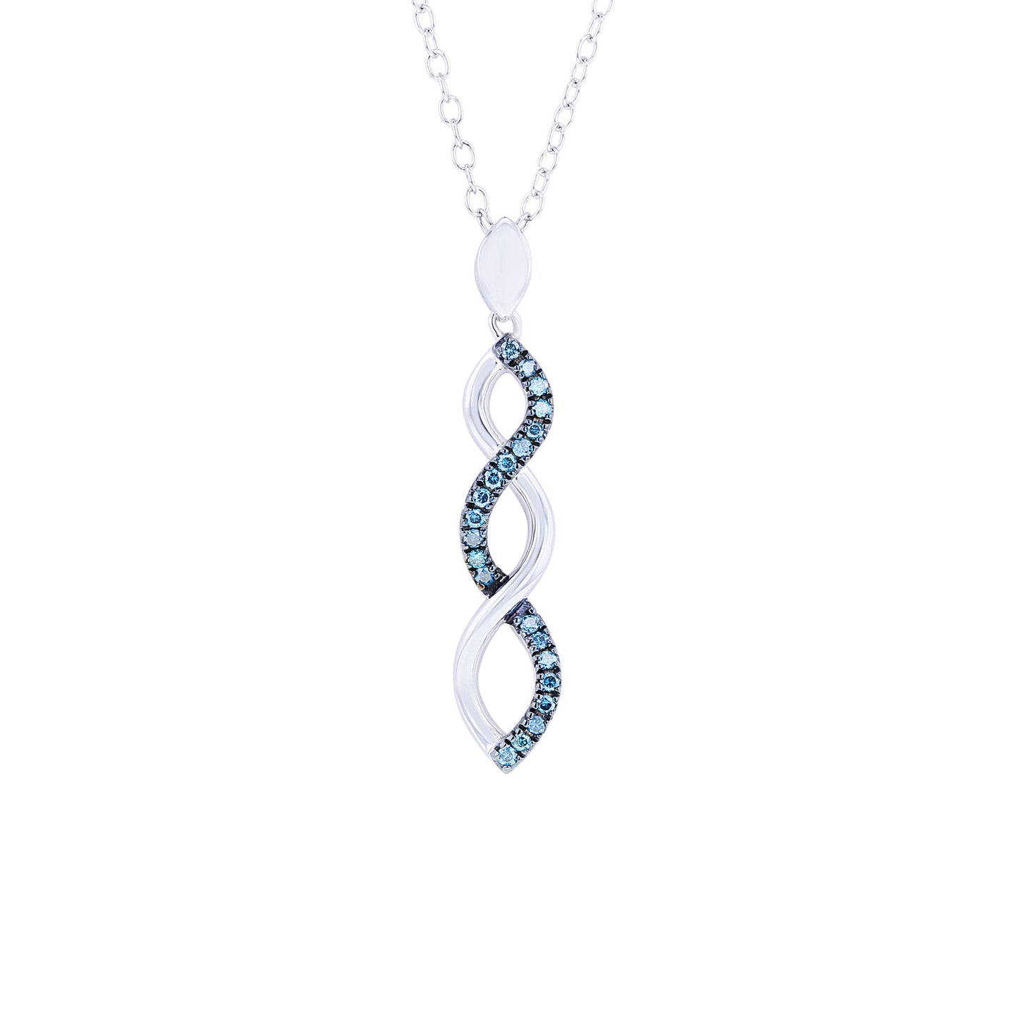 Silver Infinity Blue Diamond Necklace