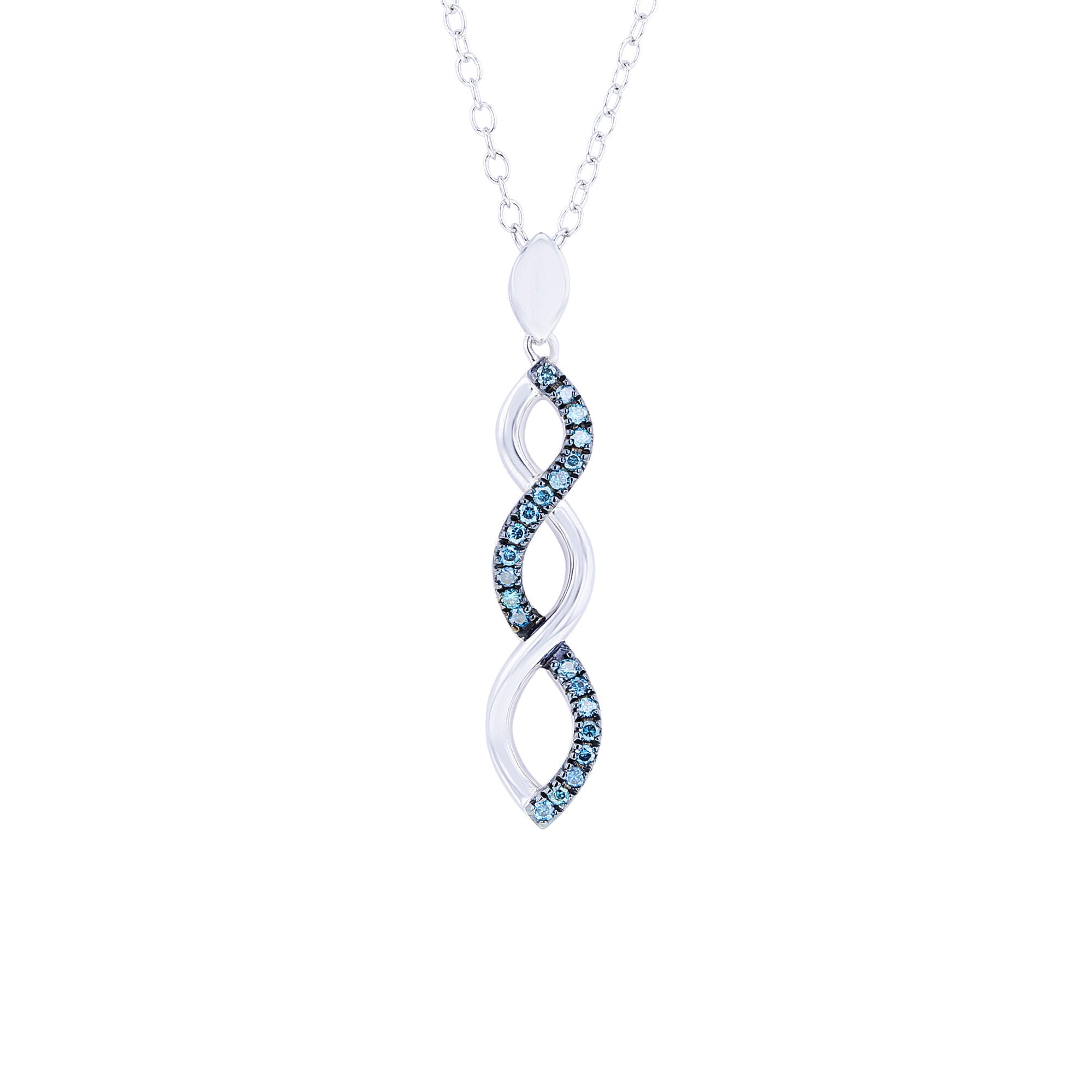 Silver Infinity Blue Diamond Necklace