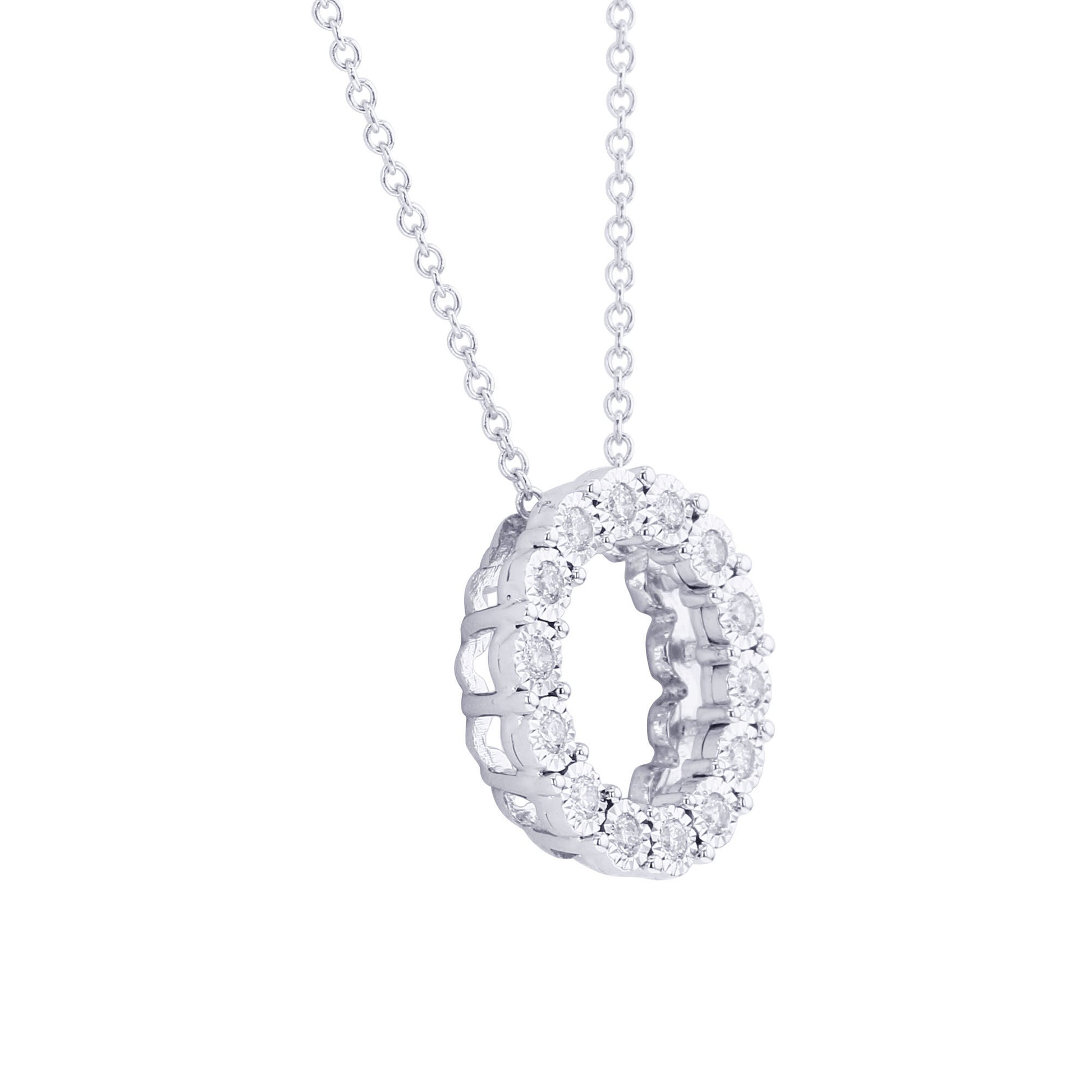 Mirage Diamond Circle Necklace 1/6ct