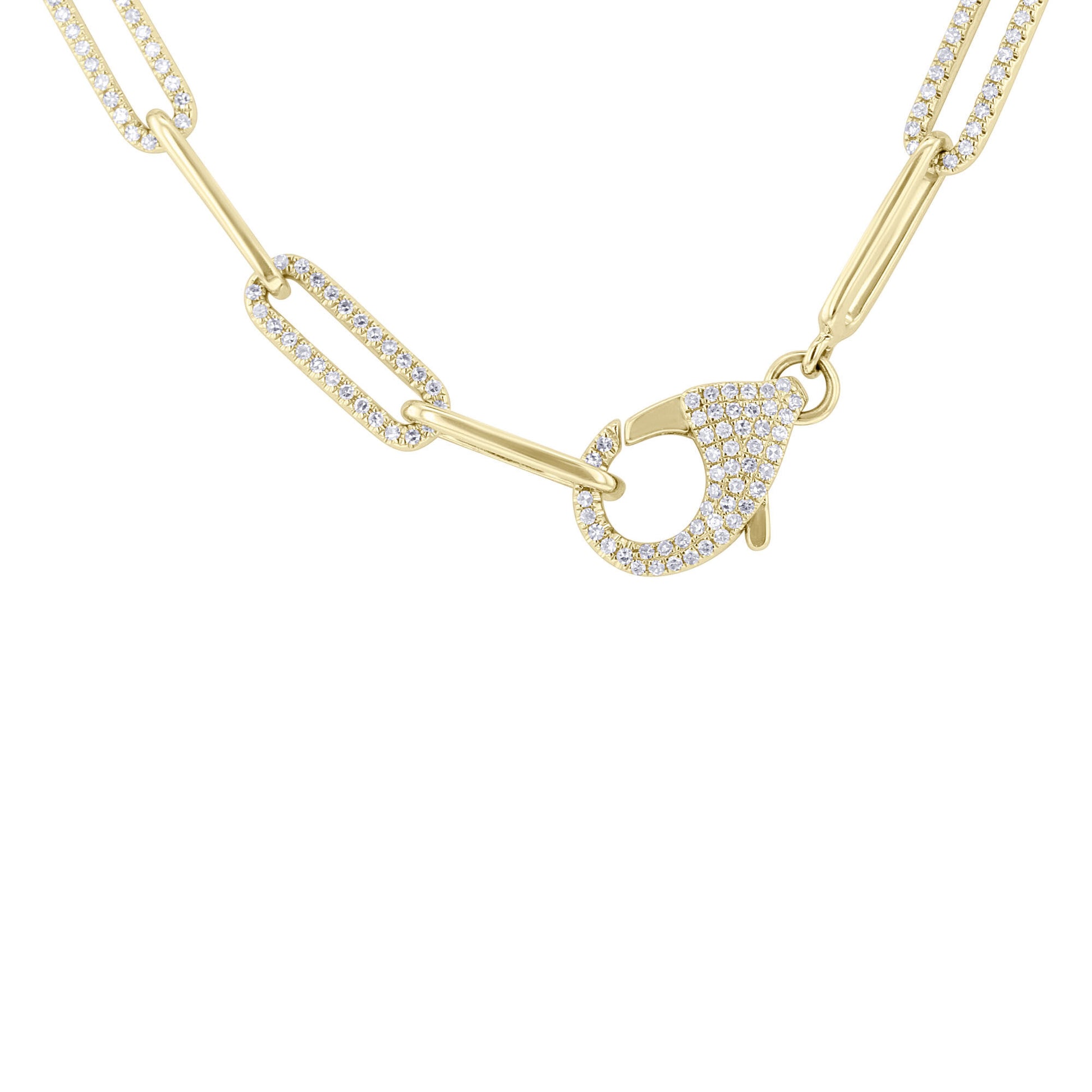 Yara Diamond Paper Clip Chain Necklace