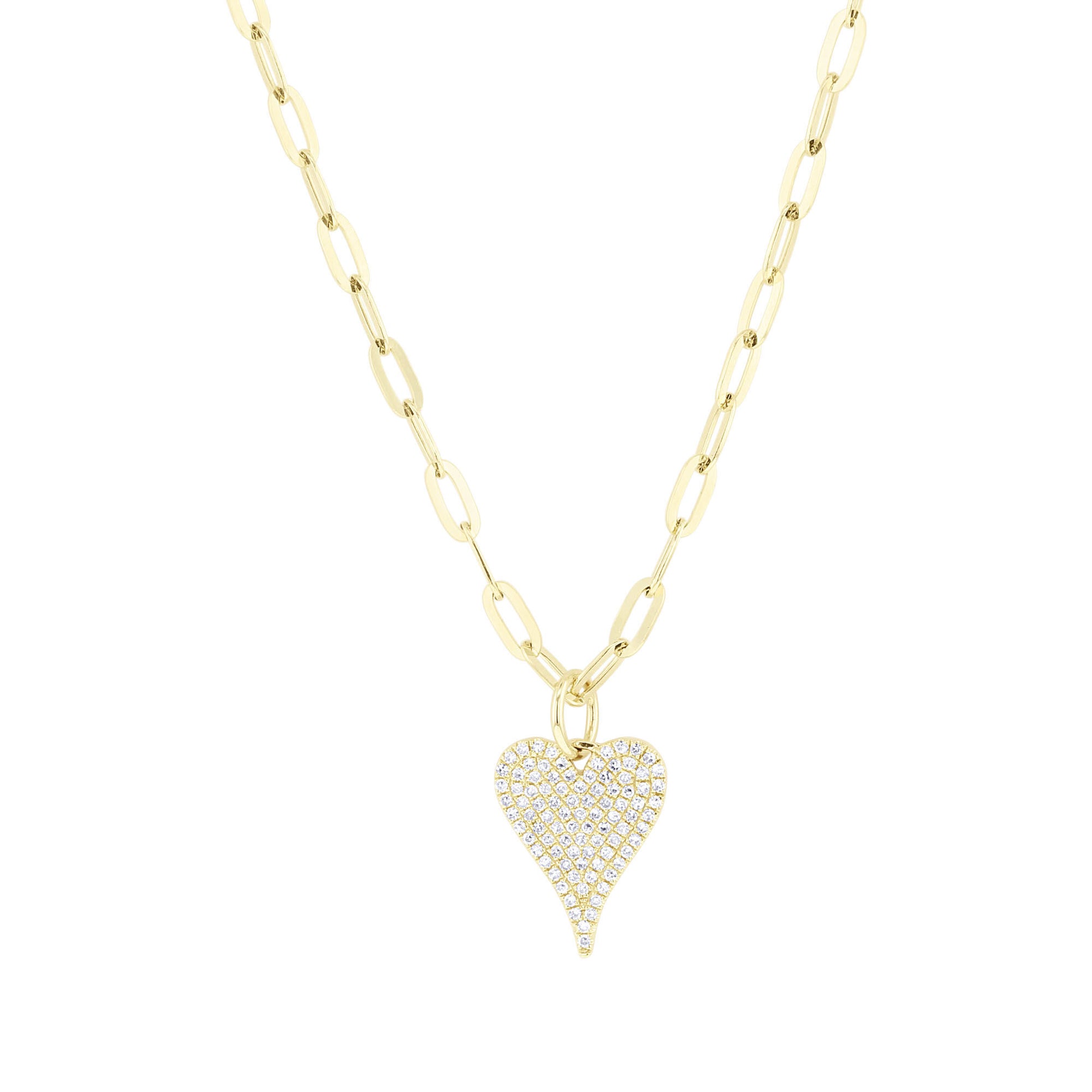 Sadie Heart Paper Clip Diamond Necklace