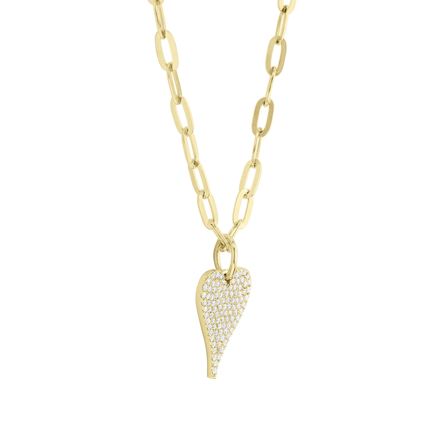 Sadie Heart Paper Clip Diamond Necklace