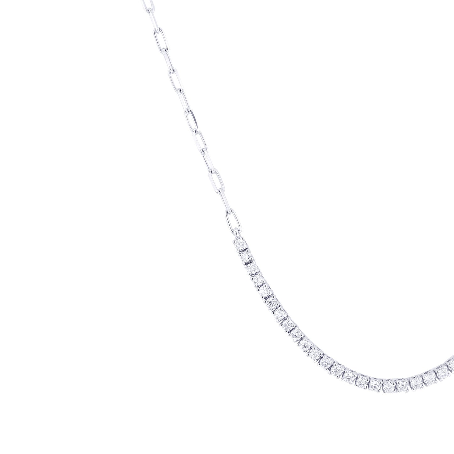 Noemi Diamond Paper Clip Necklace